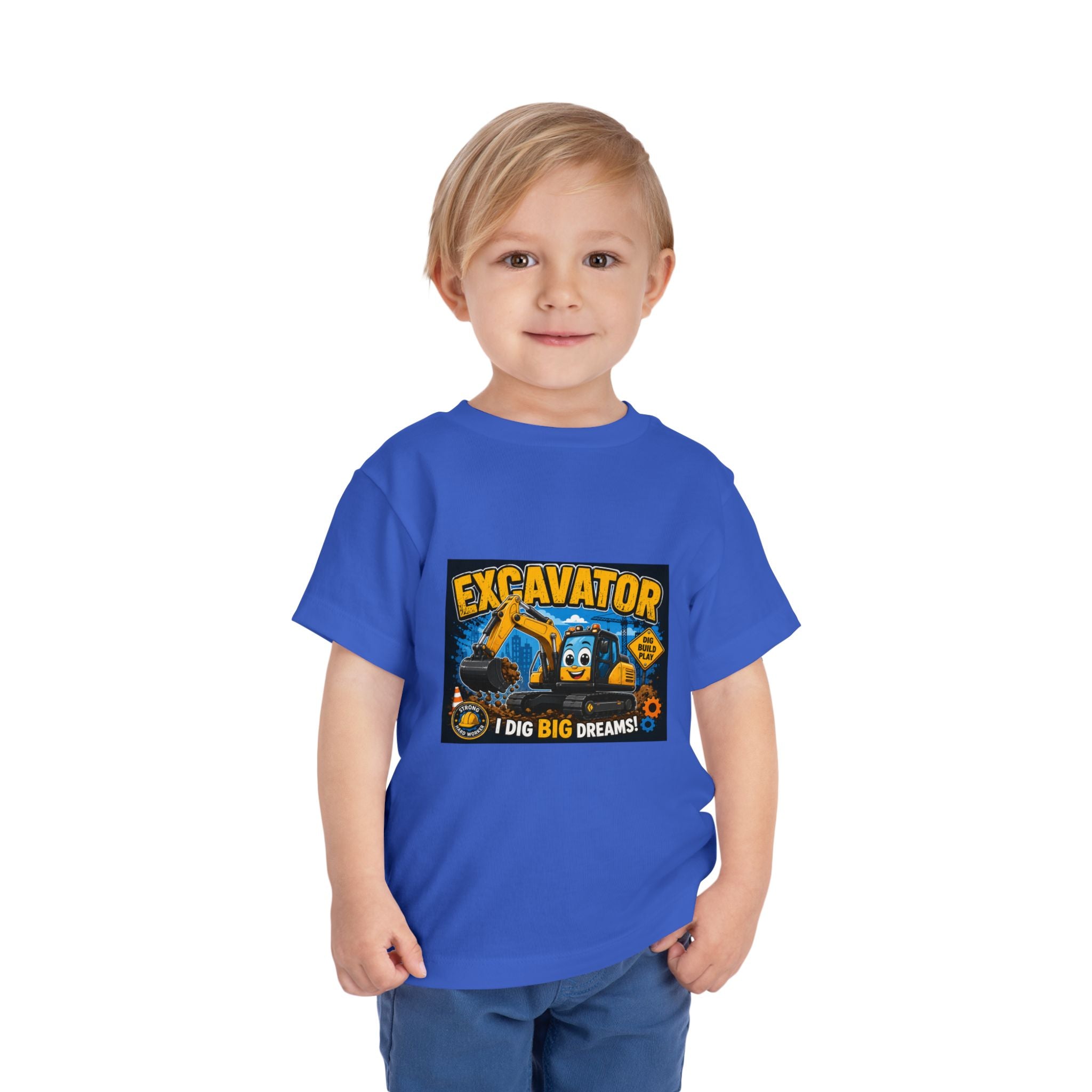 Excavator Toddler Tee — "I Dig Big Dreams" Construction Shirt