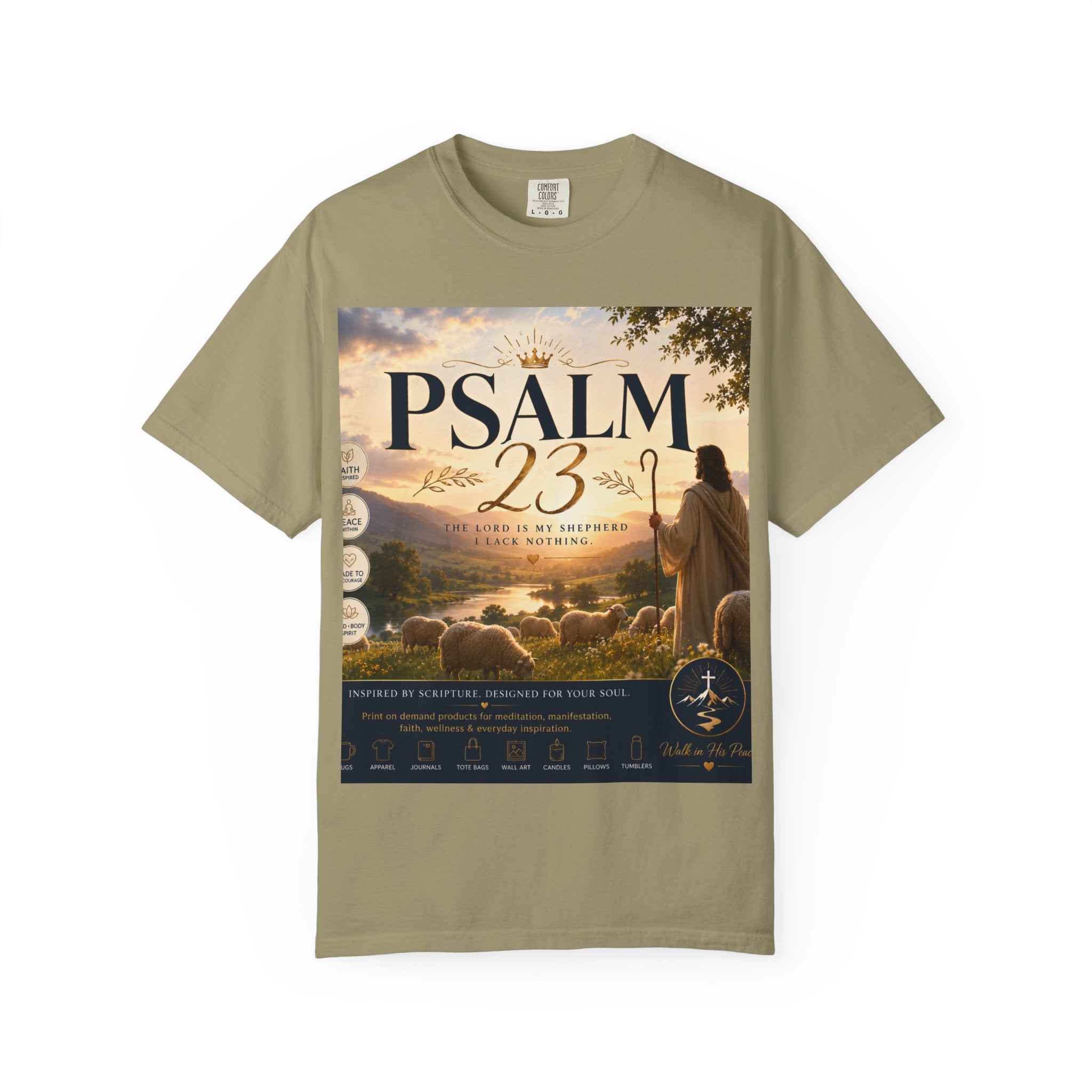 Psalm 23 T-Shirt — Christian Faith Shepherd Graphic Tee
