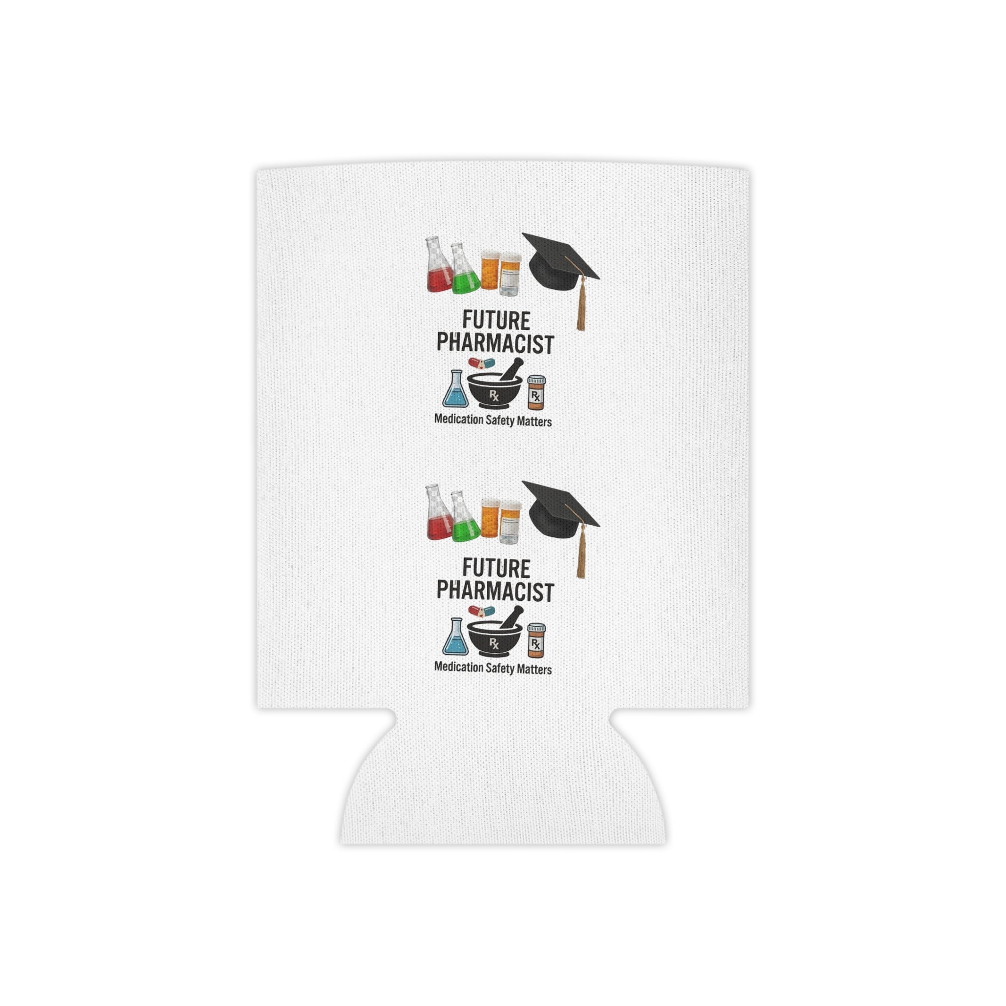 Future Pharmacist Can Cooler – Graduation Gift Can Cooler with Cap & Pharmacy Icons