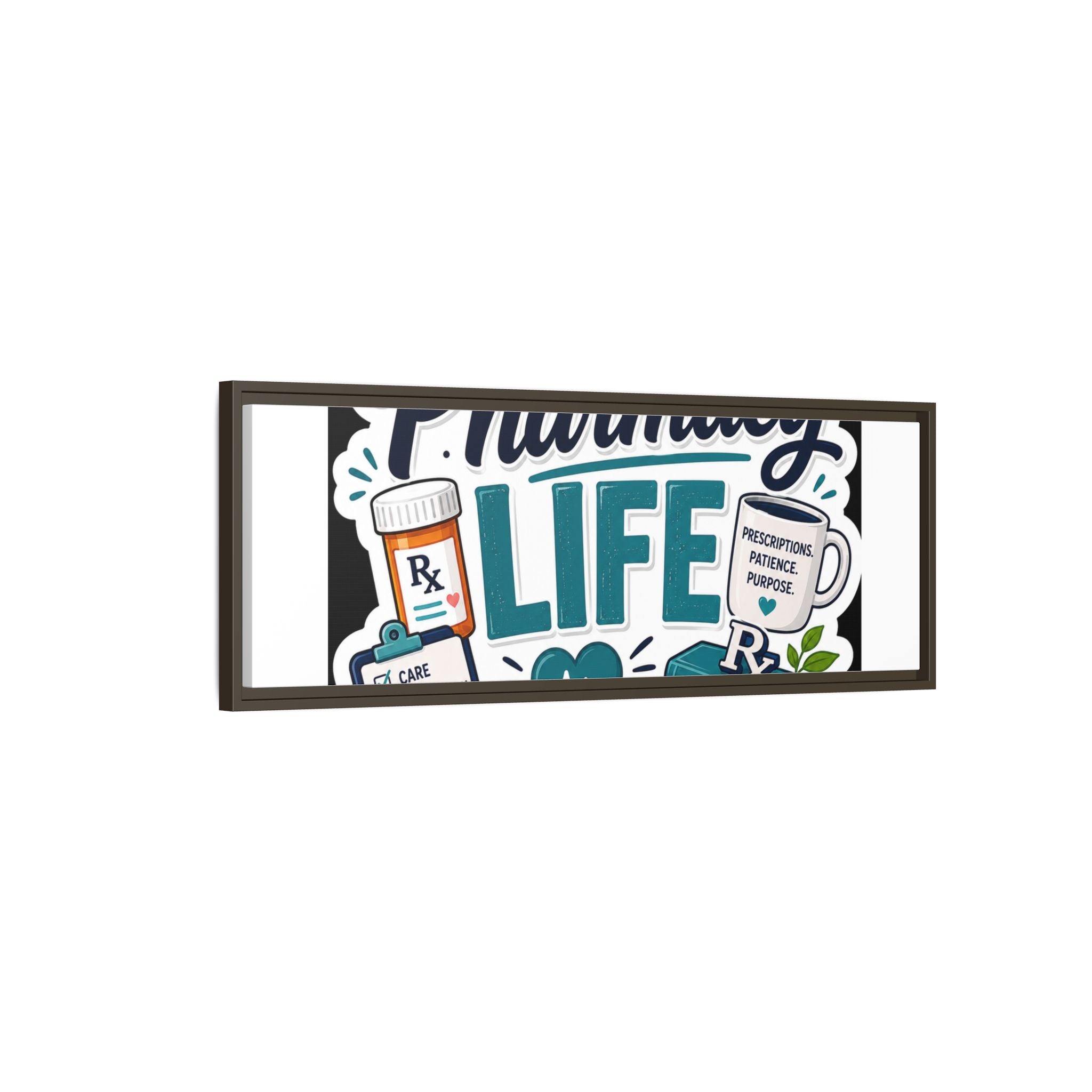 Pharmacy Life Framed Canvas Art — Colorful Pharmacist Wall Decor