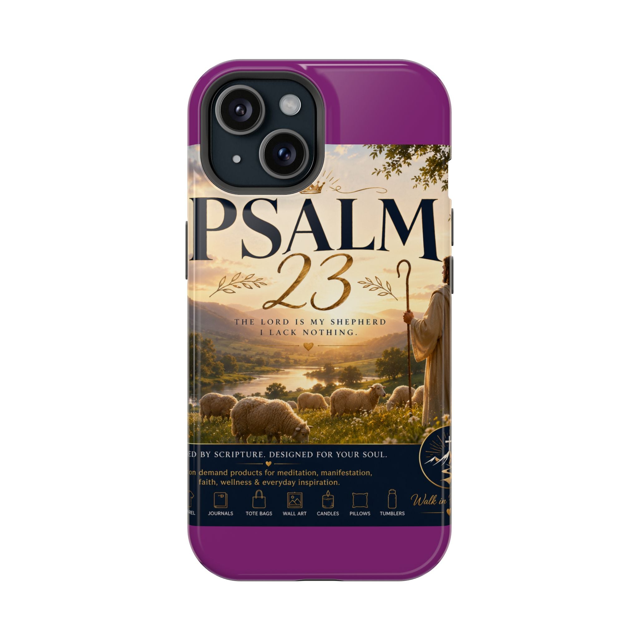 Psalm 23 Phone Case — Magnetic Impact-Resistant Christian iPhone Cover