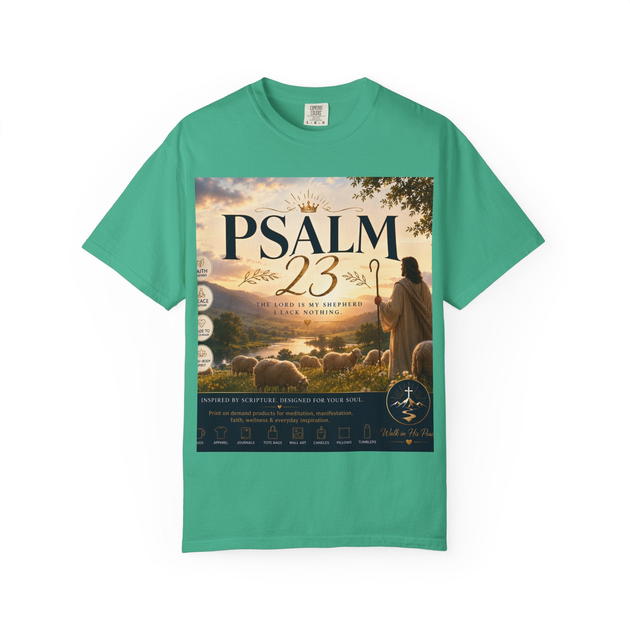 Psalm 23 T-Shirt — Christian Faith Shepherd Graphic Tee