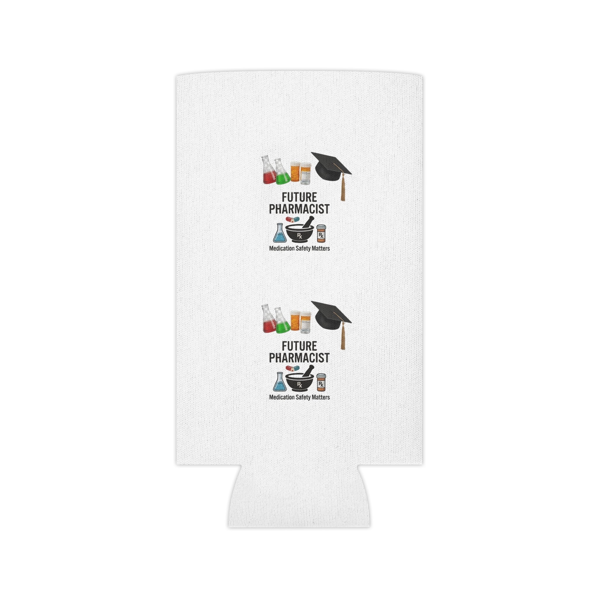 Future Pharmacist Can Cooler – Graduation Gift Can Cooler with Cap & Pharmacy Icons