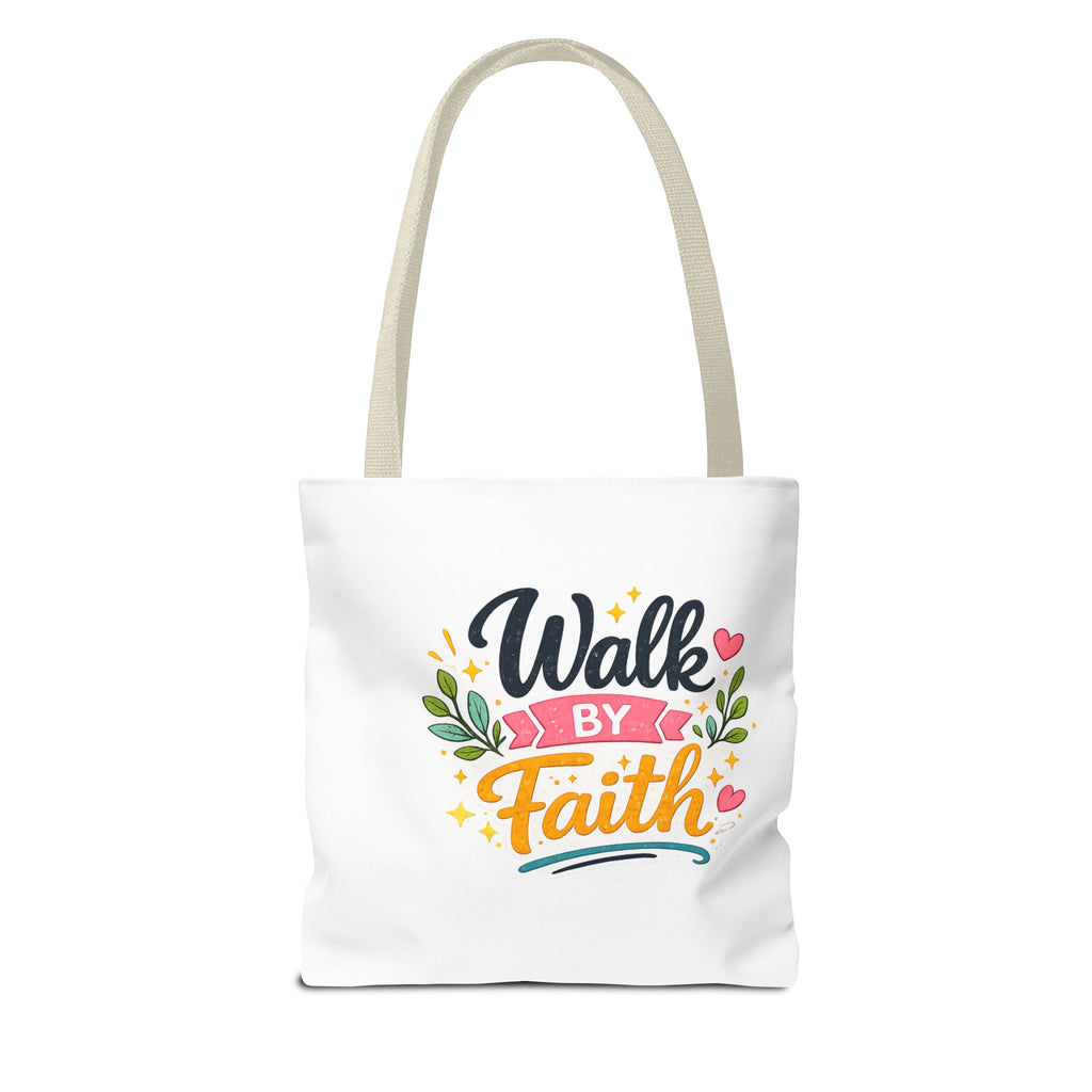 Walk By Faith Tote Bag — Inspirational Christian Canvas Tote, Faith-Based Gift