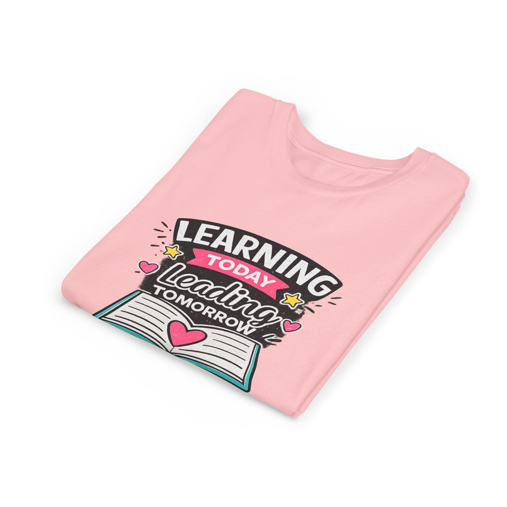 Youth Tee — "Learning Today, Leading Tomorrow" School Kids Graphic T-Shirt
