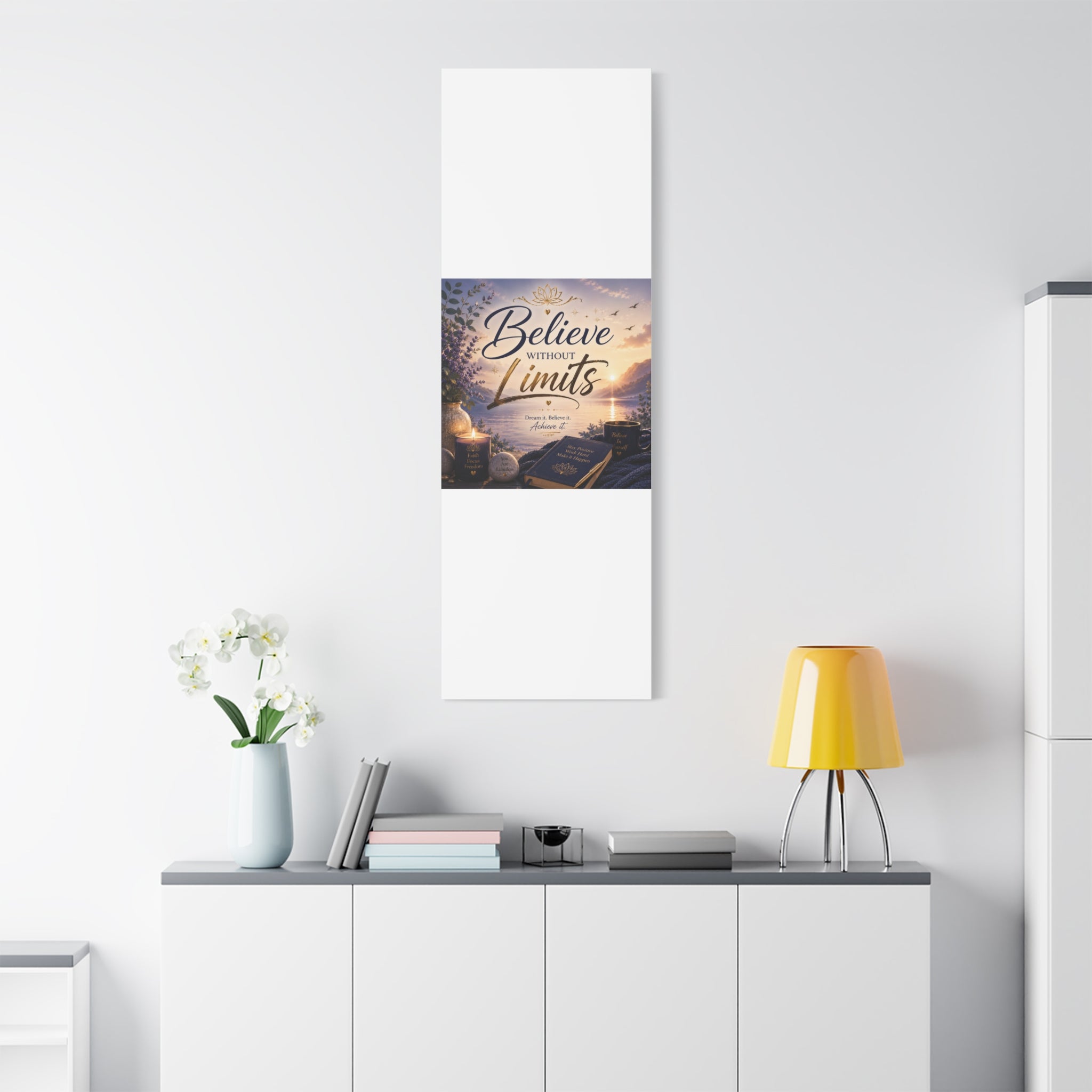 Believe Without Limits Canvas Wall Art – Inspirational Stretched Matte Print