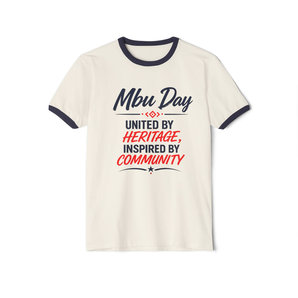 Mbu Day Ringer T-Shirt — "United by Heritage, Inspired by Community" Houston Event Tee