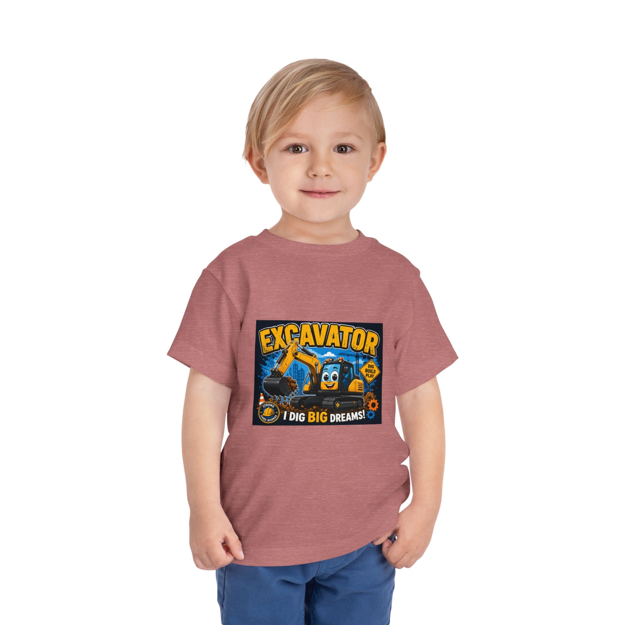 Excavator Toddler Tee — "I Dig Big Dreams" Construction Shirt