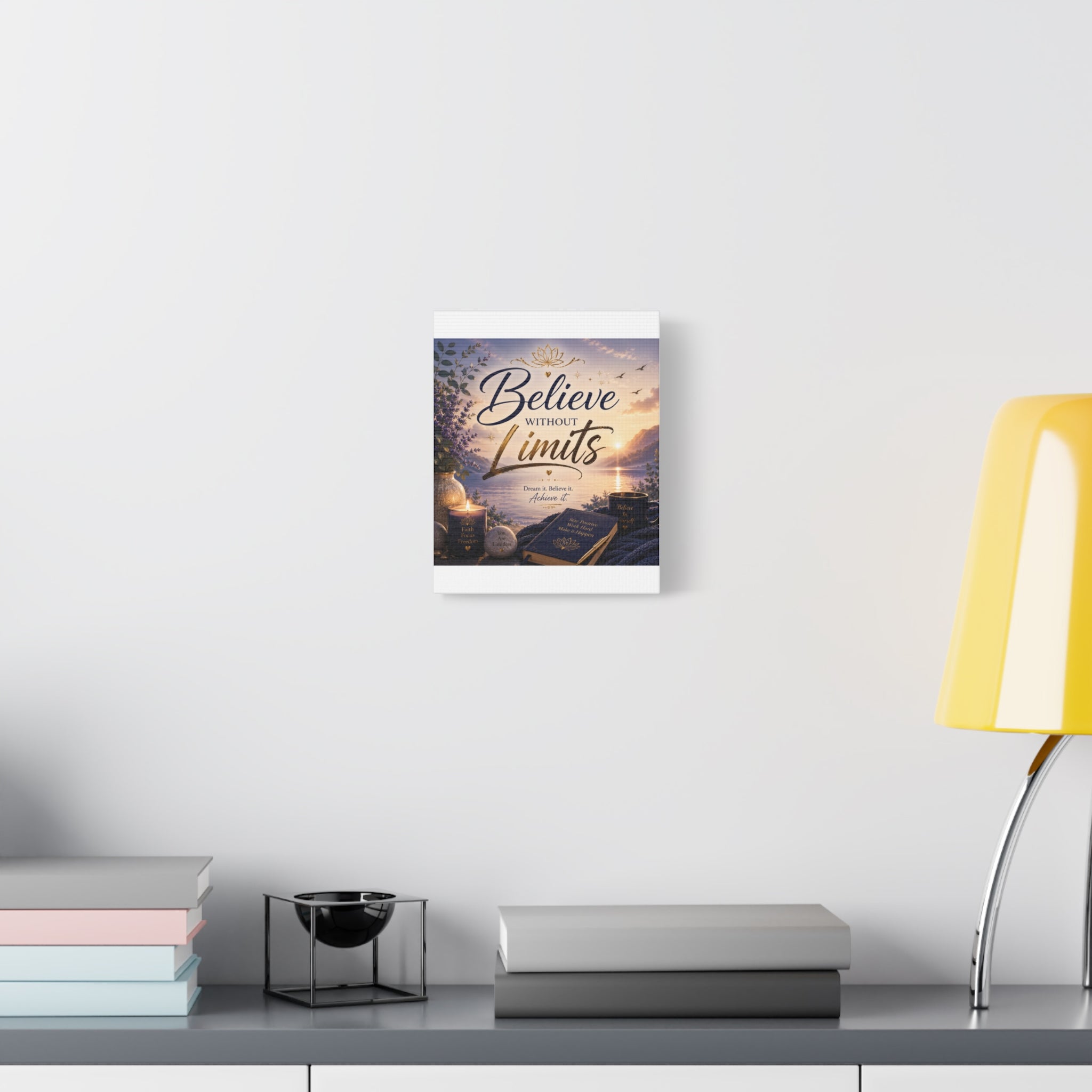 Believe Without Limits Canvas Wall Art – Inspirational Stretched Matte Print