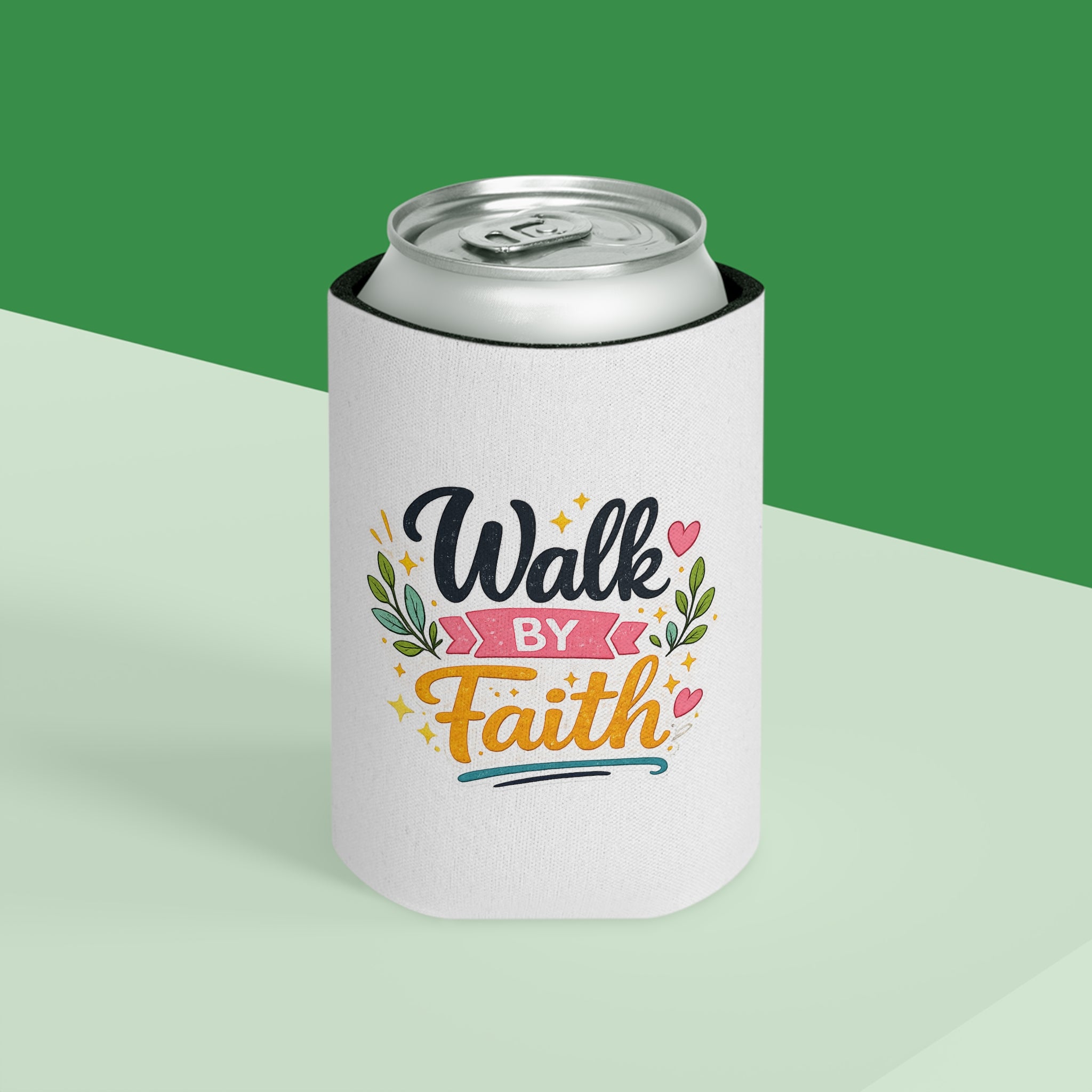 Walk By Faith Can Cooler — Inspirational Faith Beverage Koozie