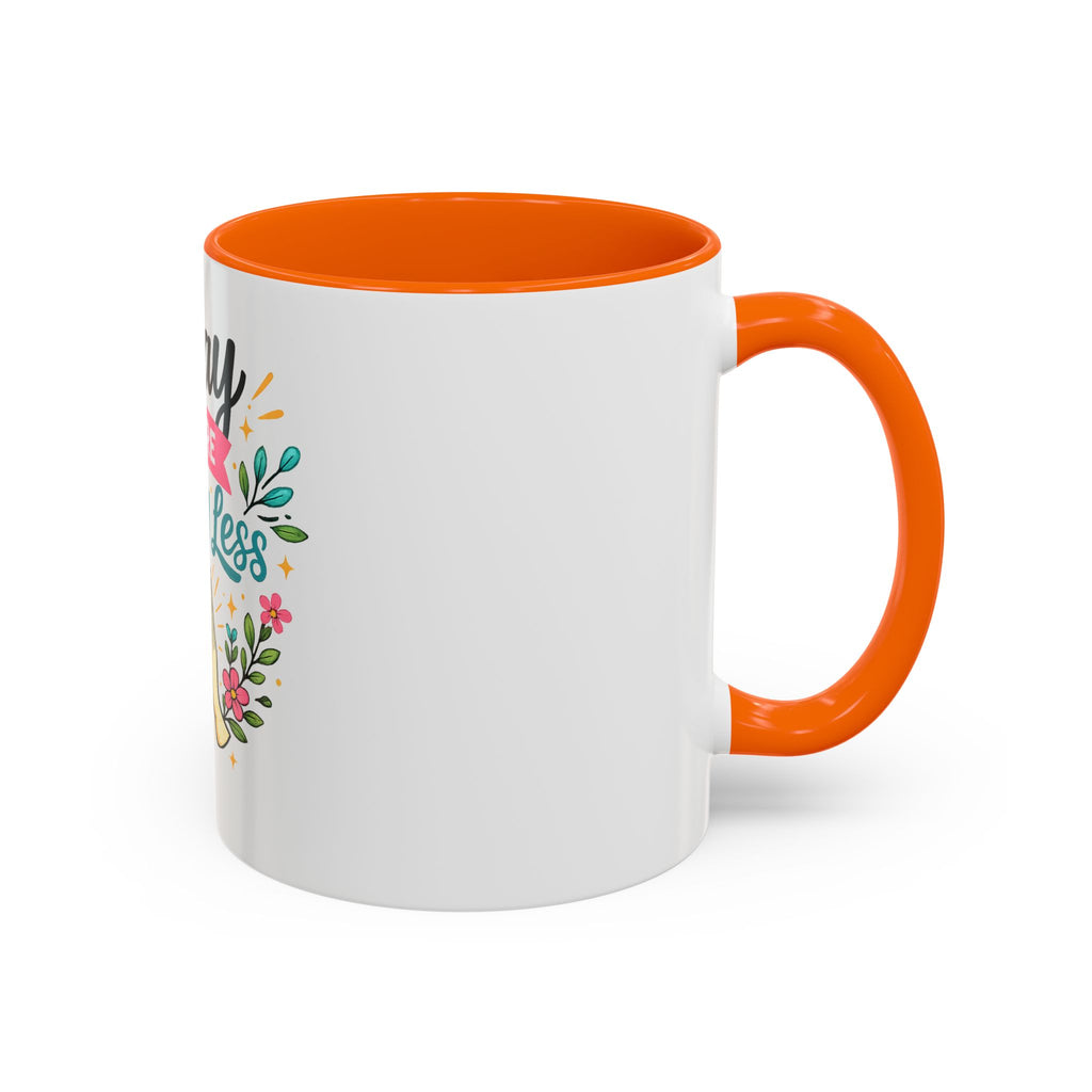 Pray More Worry Less Accent Coffee Mug — Inspirational Floral Prayer Gift (11/15oz)