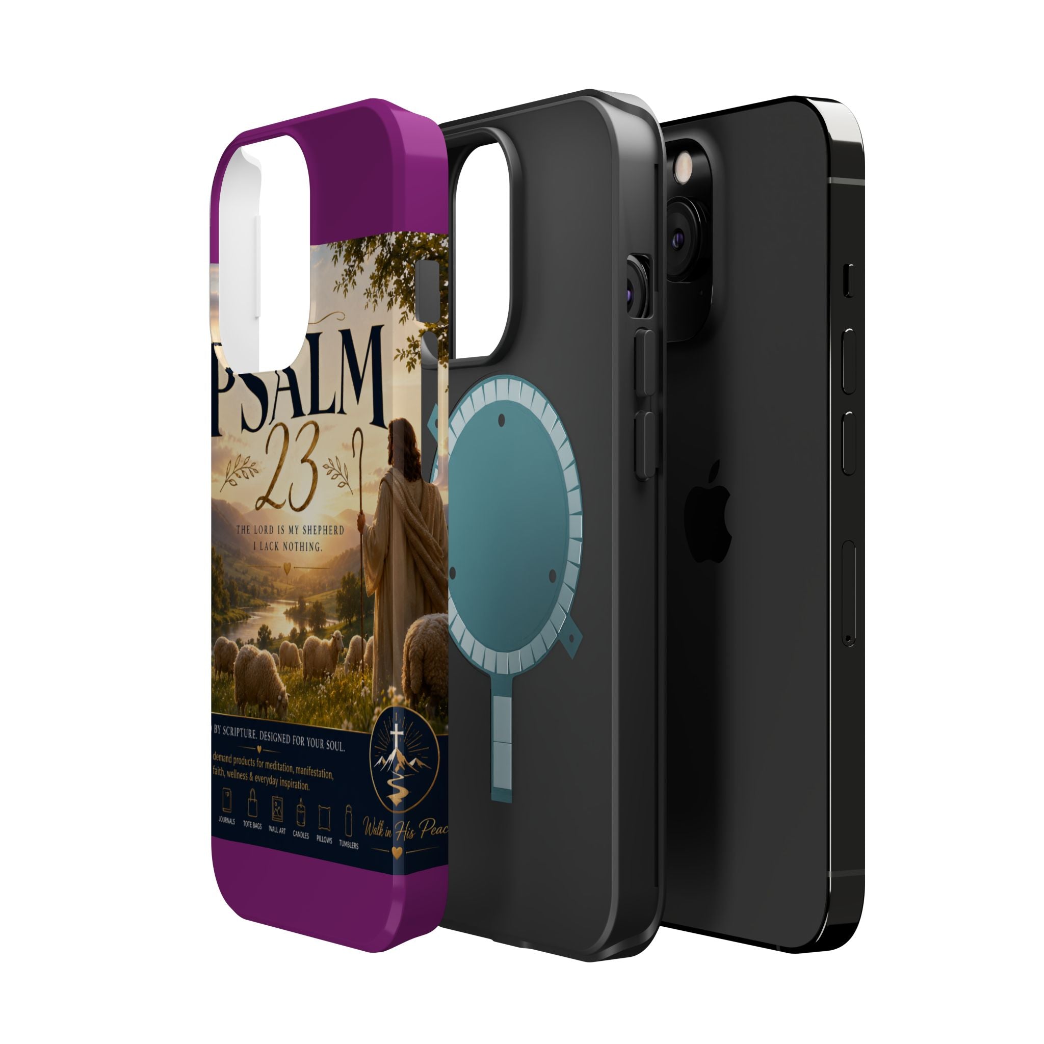 Psalm 23 Phone Case — Magnetic Impact-Resistant Christian iPhone Cover