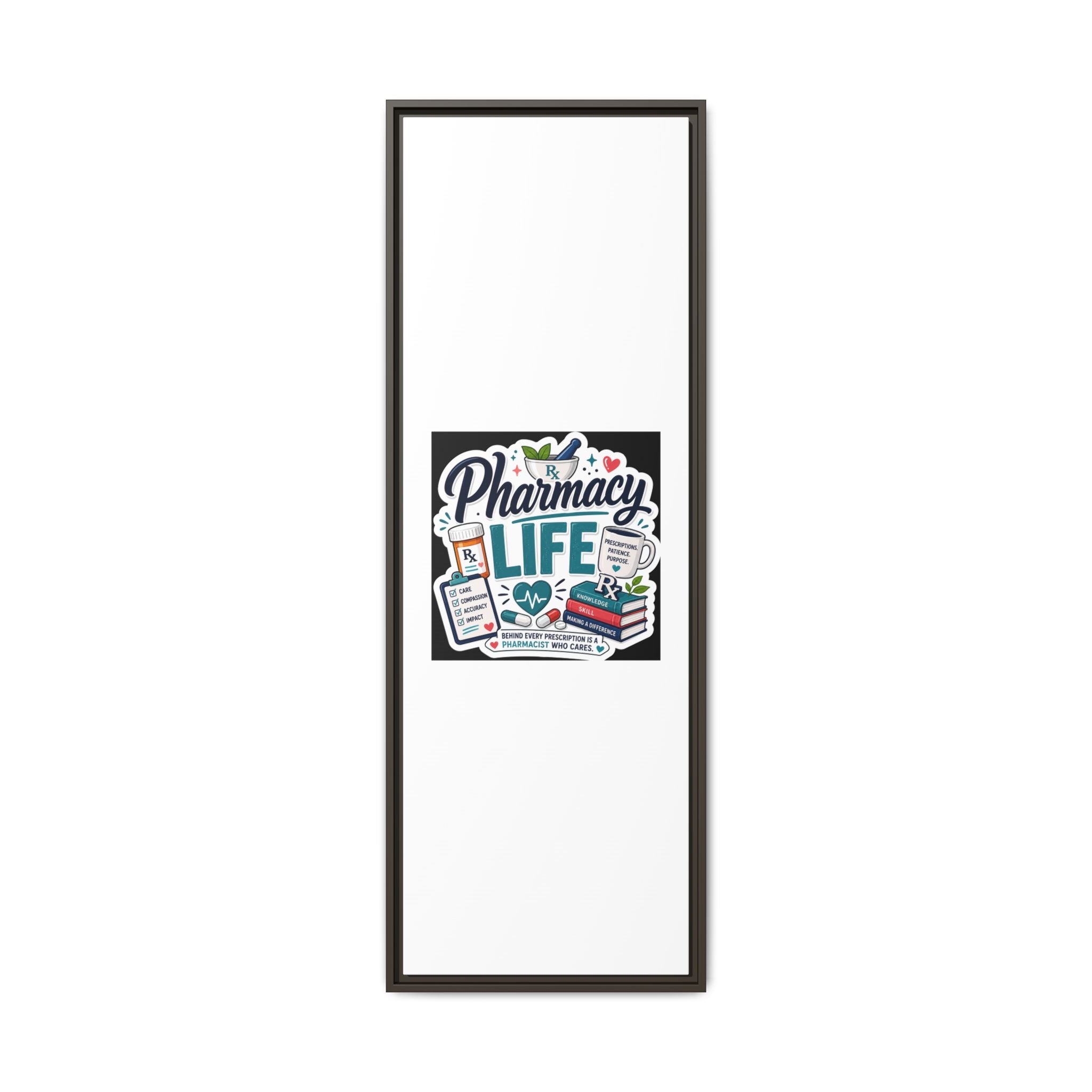Pharmacy Life Framed Canvas Art — Colorful Pharmacist Wall Decor