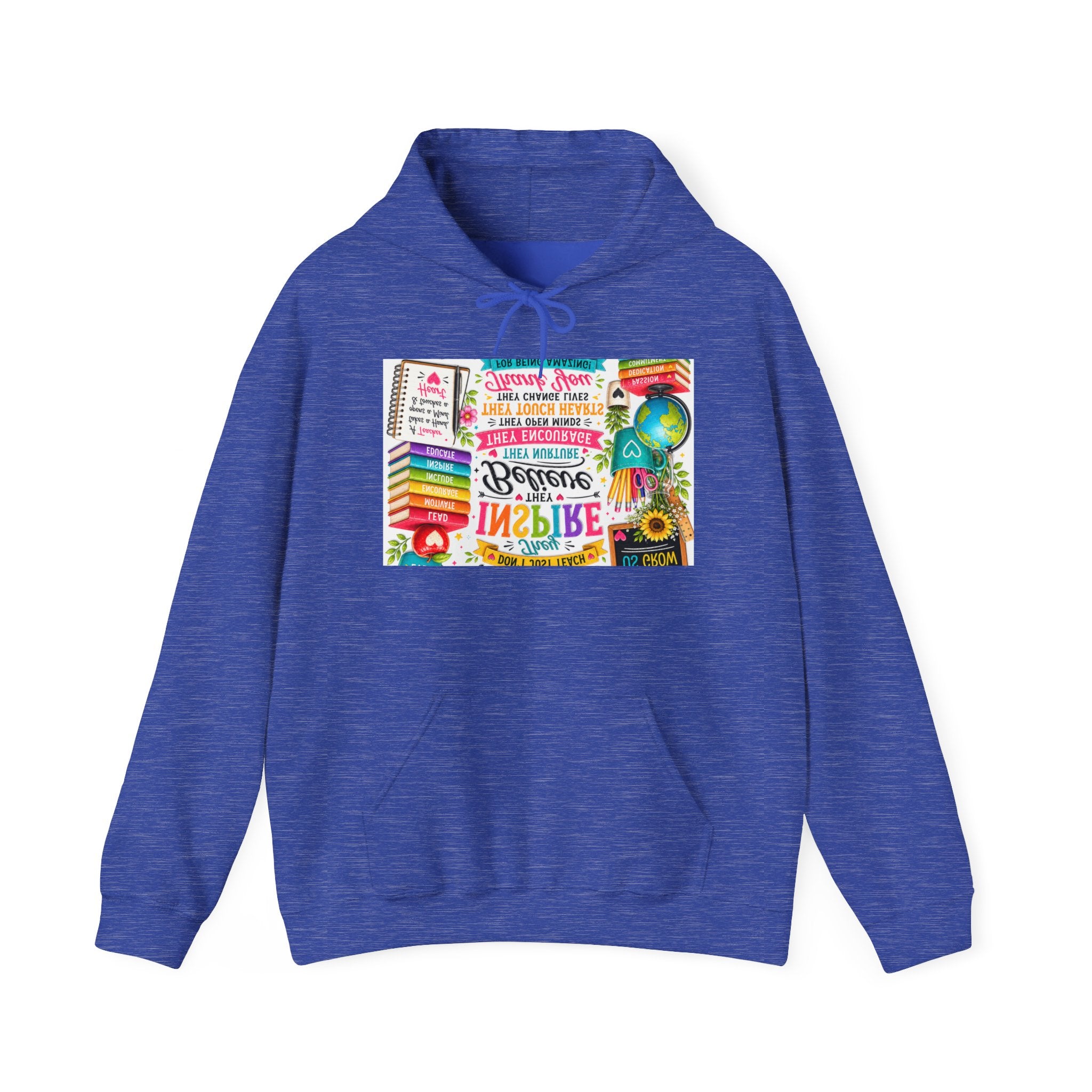 Motivational Book Lover Hoodie — "Be Brave, Be Kind, Be You" Colorful Inspirational Design