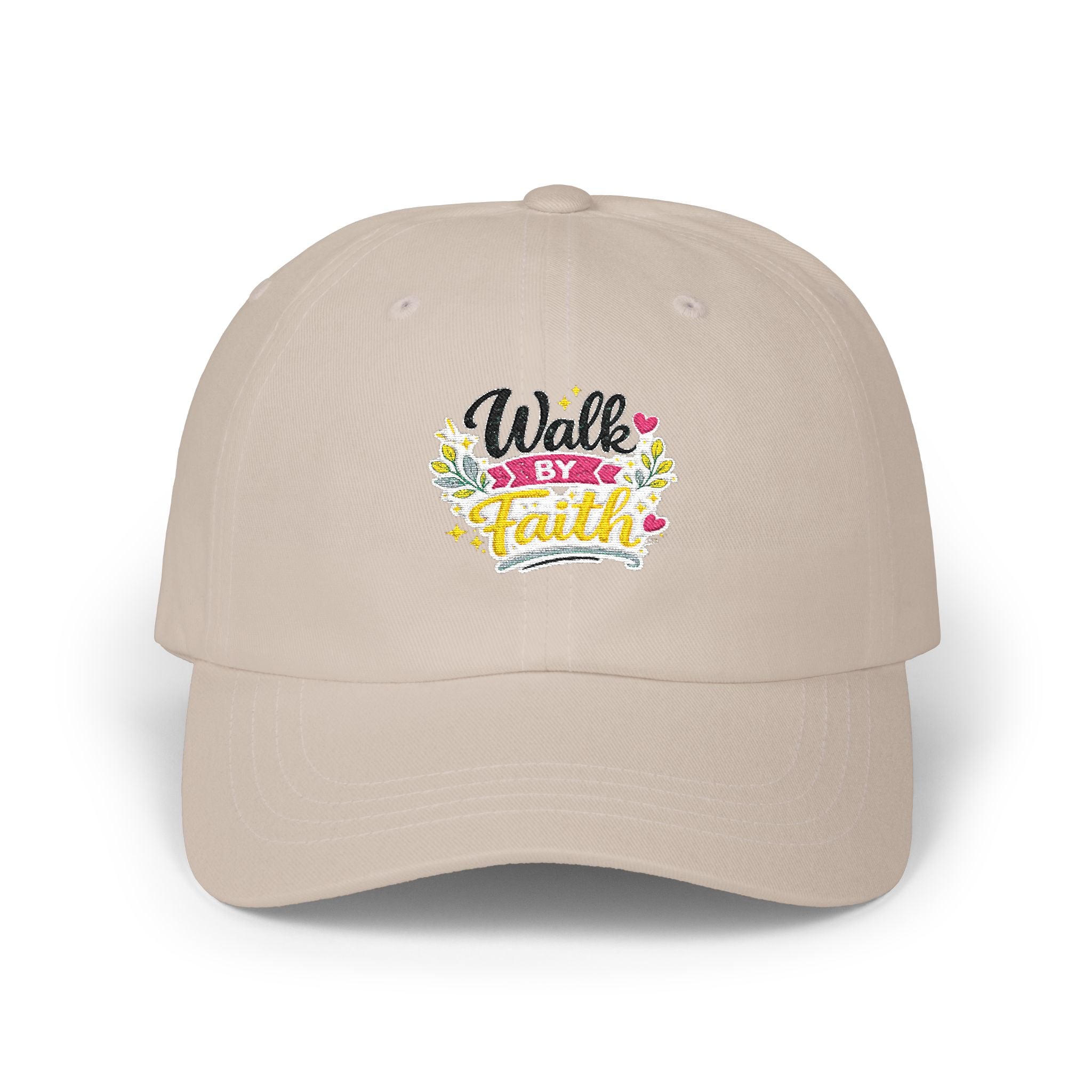 Walk By Faith Dad Cap — Floral Inspirational Baseball Hat
