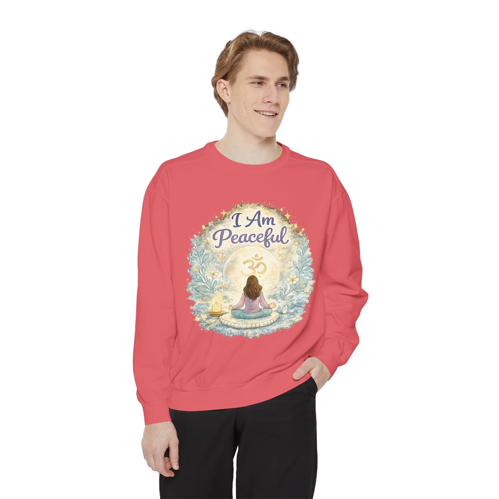 I Am Peaceful Meditation Sweatshirt — Yoga, Mindfulness & Spiritual Comfort