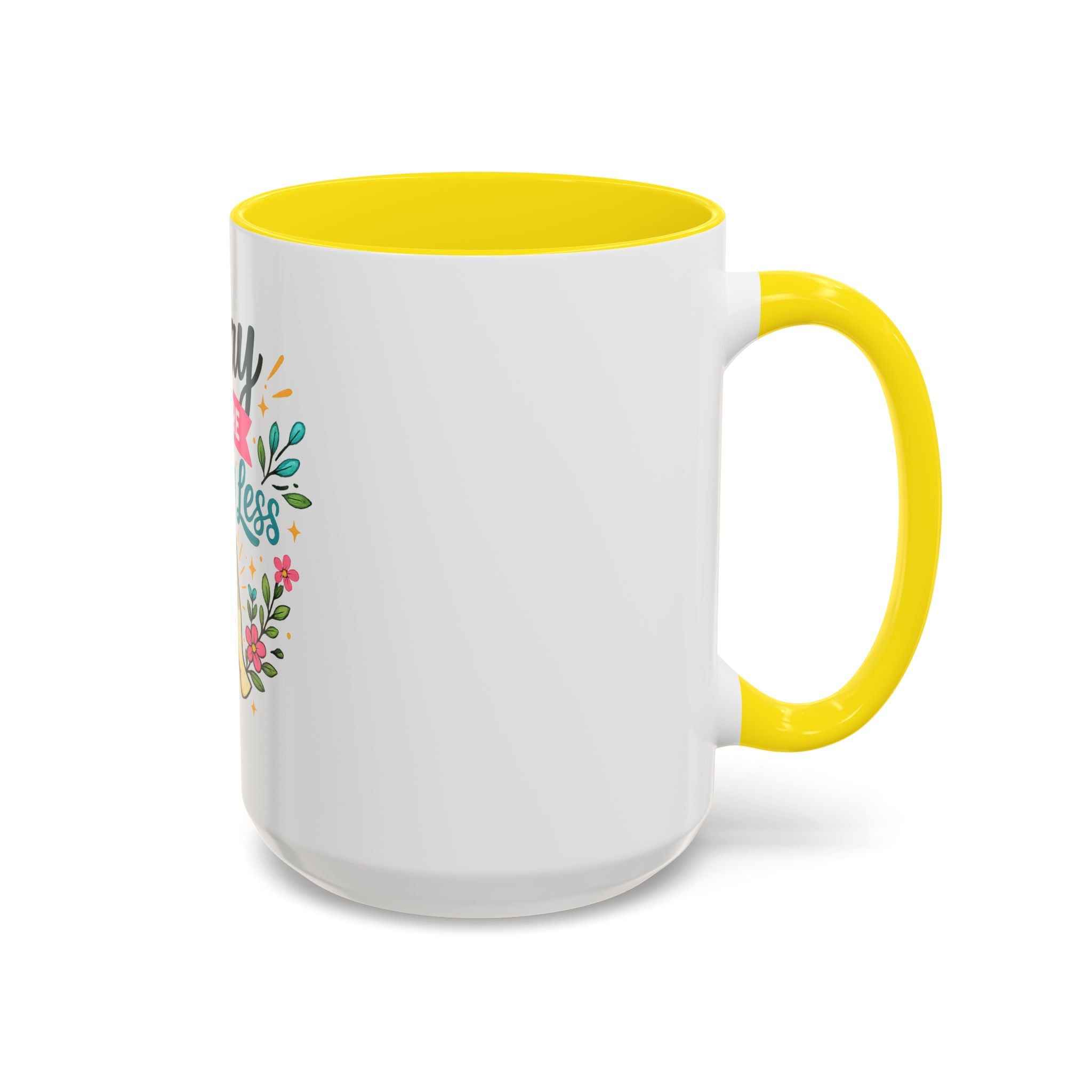 Pray More Worry Less Accent Coffee Mug — Inspirational Floral Prayer Gift (11/15oz)