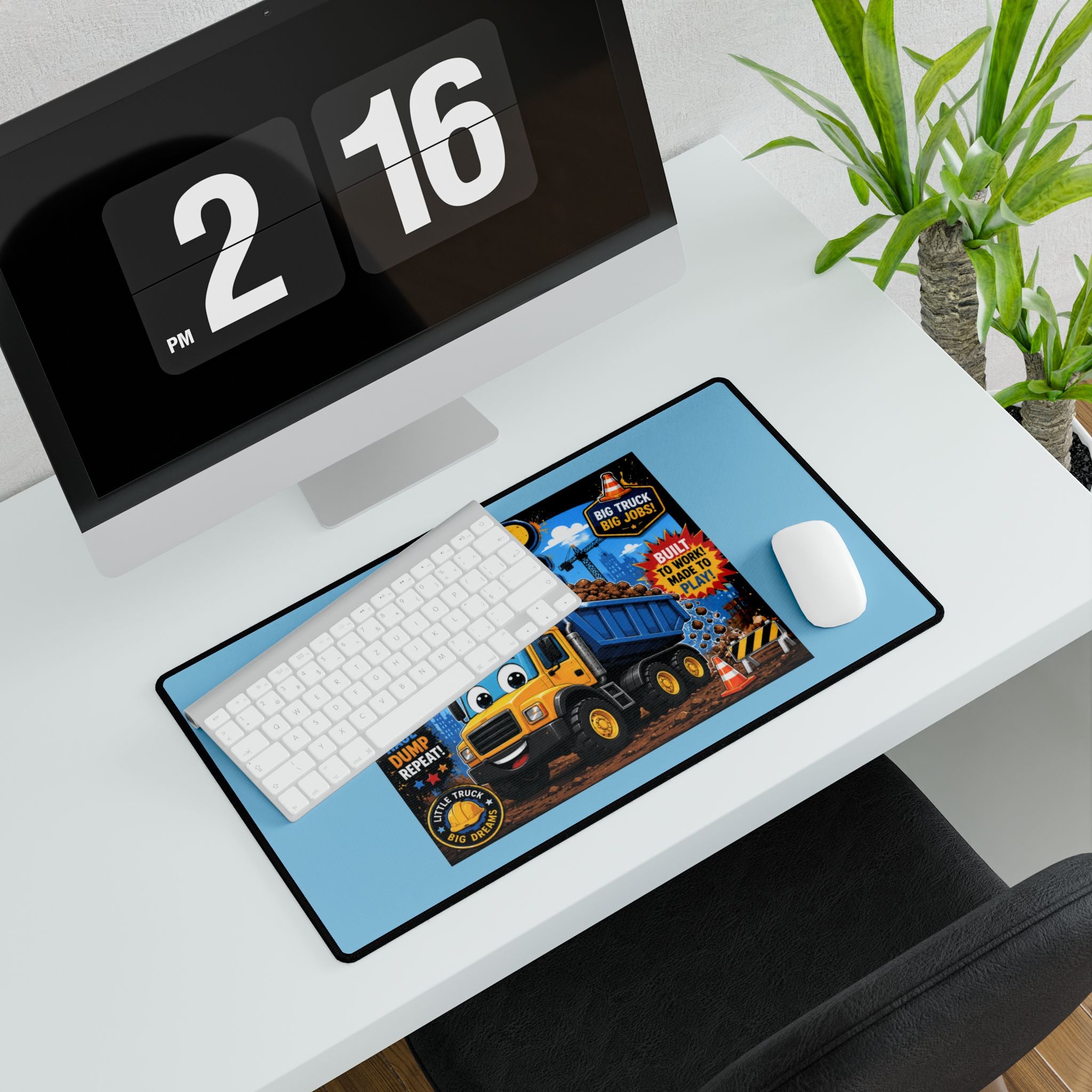 Dump Truck Kids Desk Mat — Construction-Themed Gaming & Study Mouse Pad