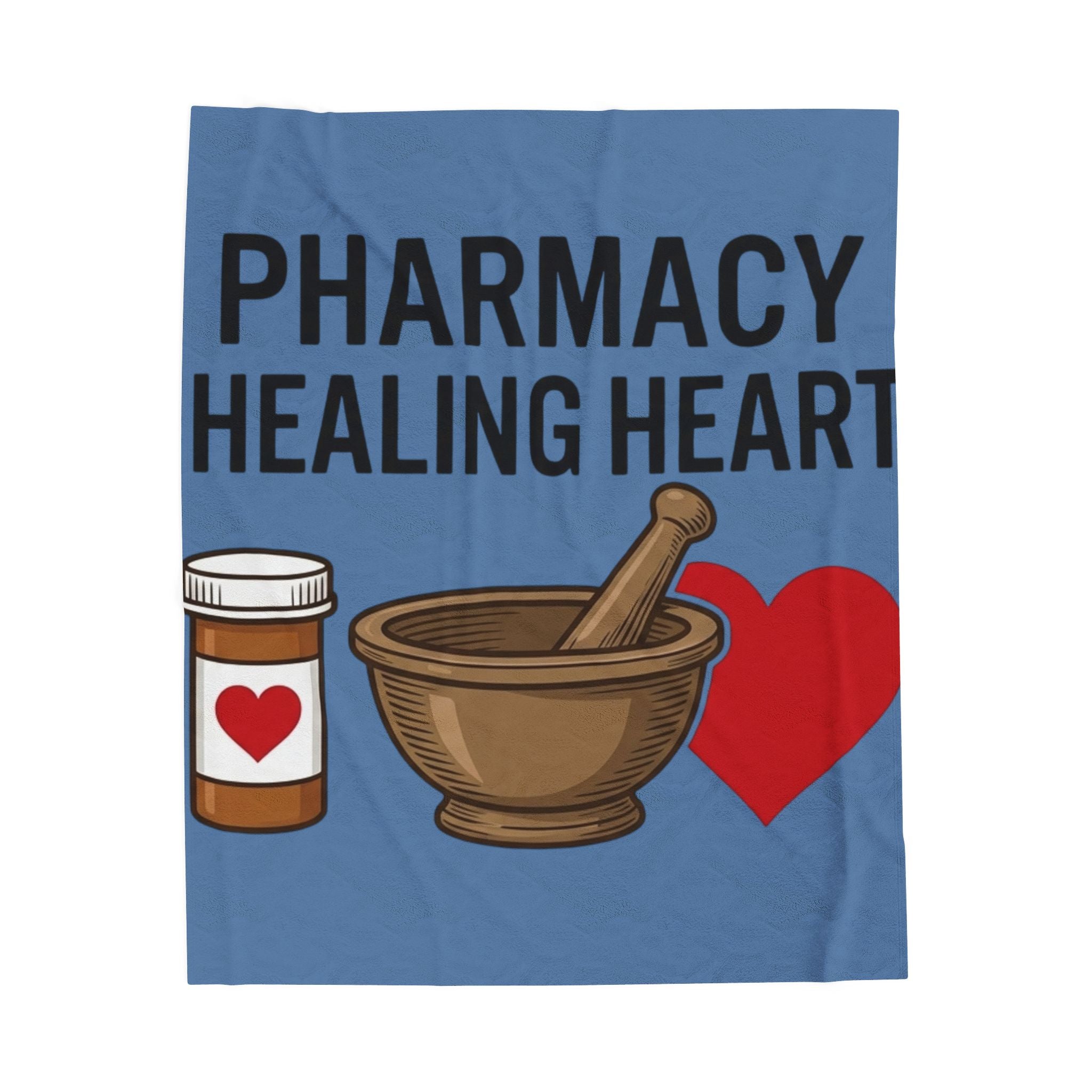 Velveteen Plush Blanket — "Pharmacy Healing Heart" Medical Technician Gift