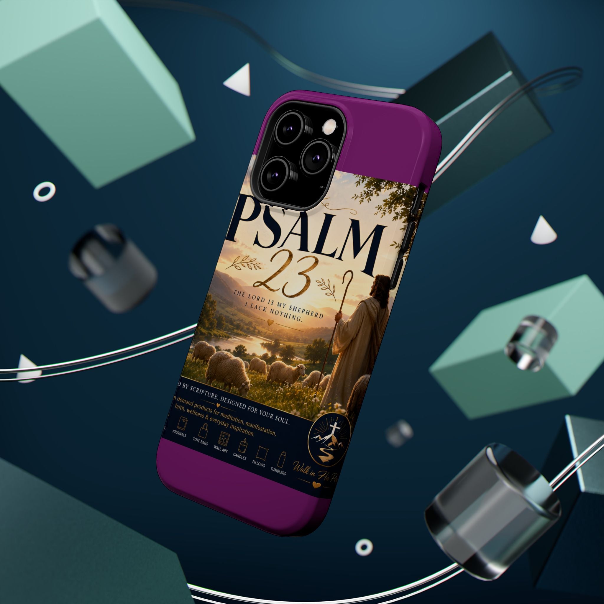 Psalm 23 Phone Case — Magnetic Impact-Resistant Christian iPhone Cover