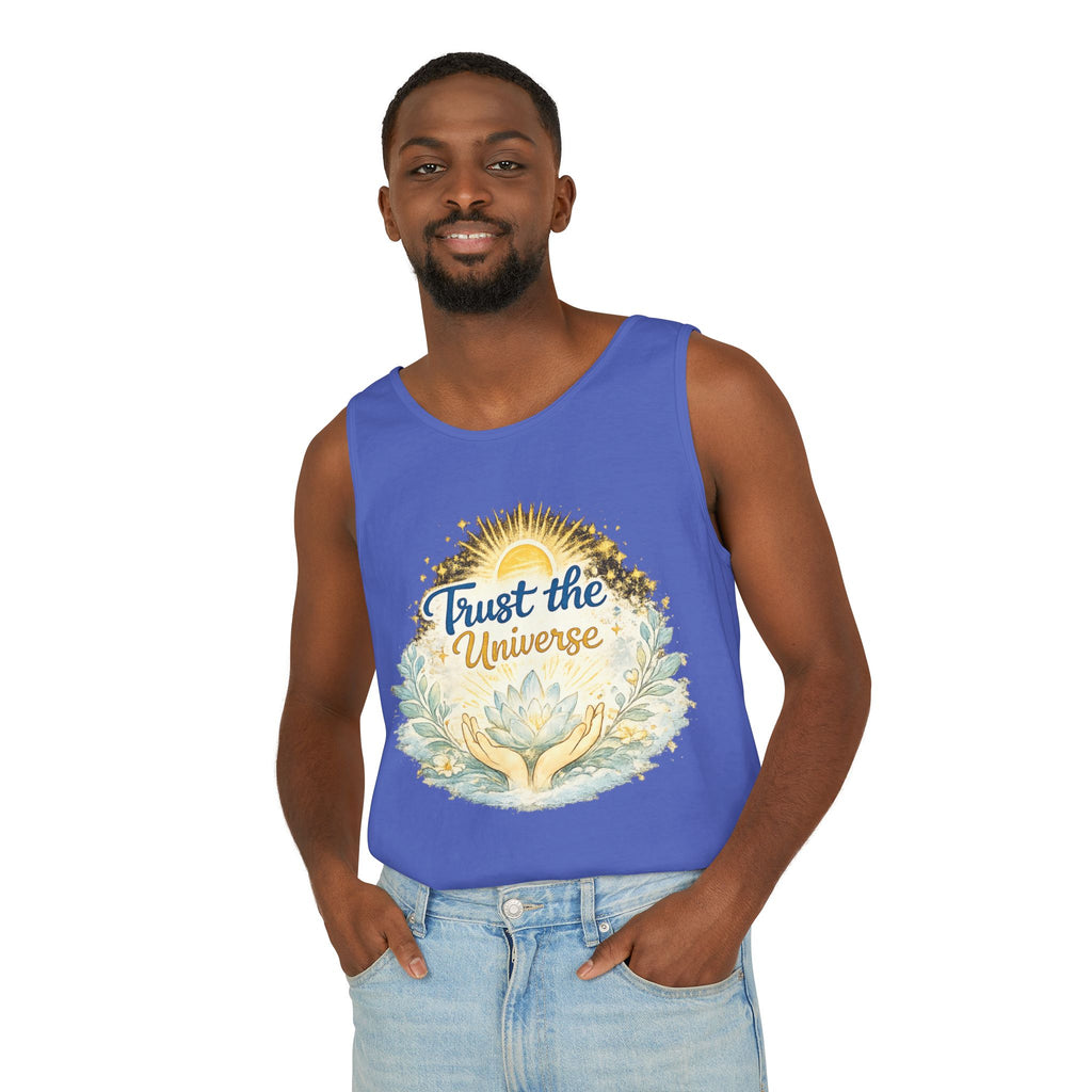 Trust the Universe Tank Top — Spiritual Lotus Graphic Vest