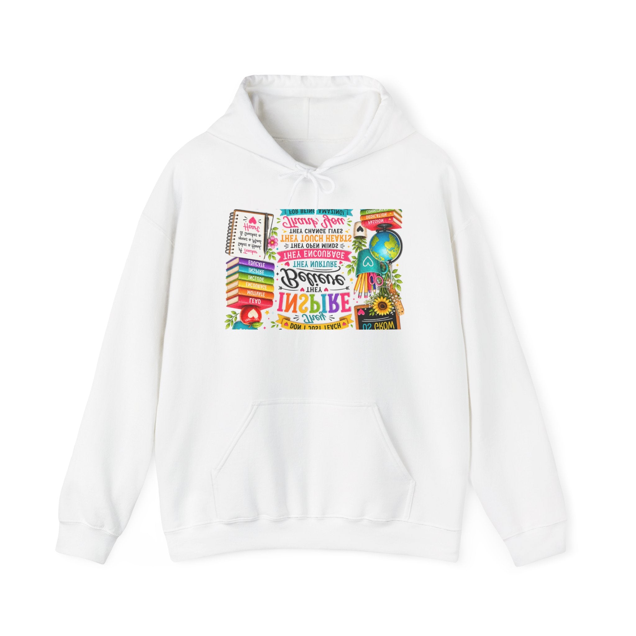 Motivational Book Lover Hoodie — "Be Brave, Be Kind, Be You" Colorful Inspirational Design