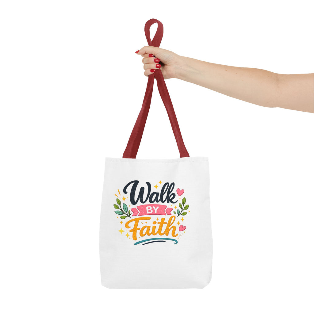 Walk By Faith Tote Bag — Inspirational Christian Canvas Tote, Faith-Based Gift