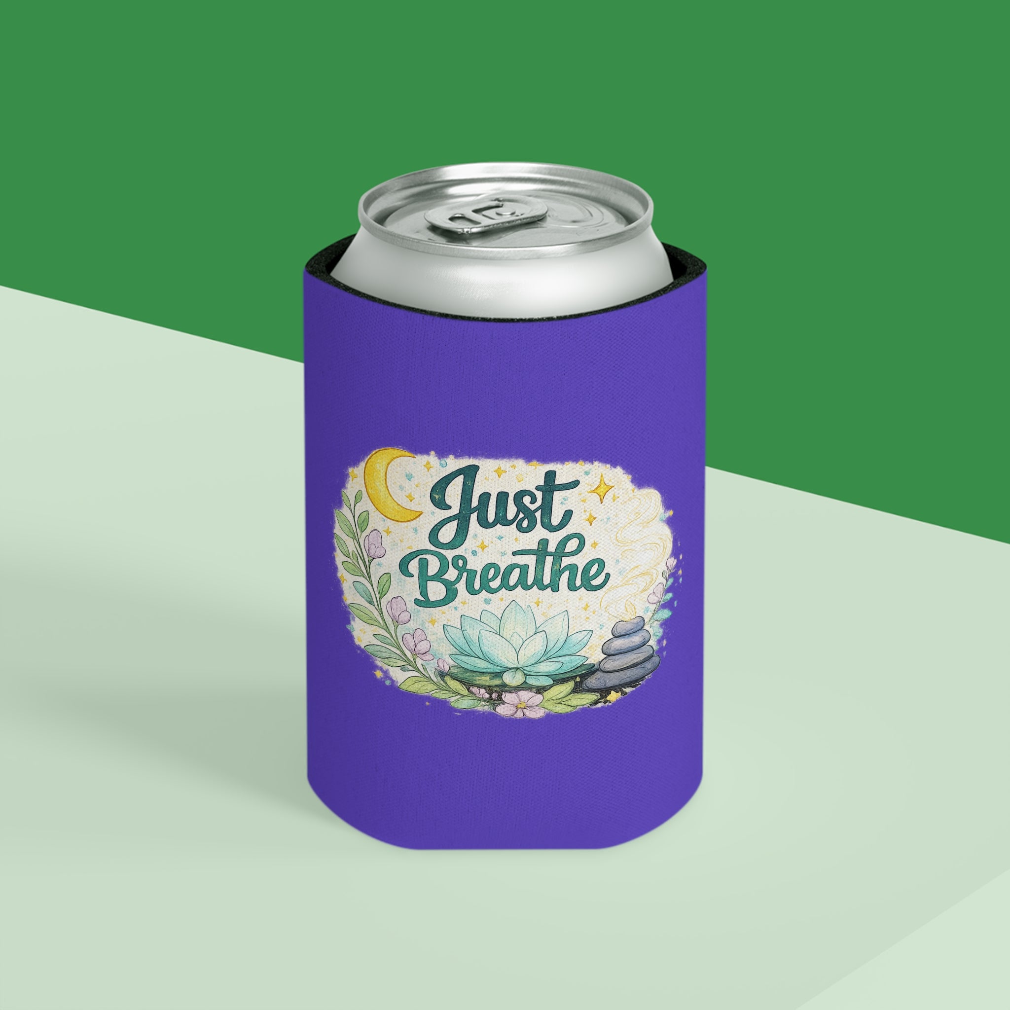 Just Breathe Can Cooler — Calming Floral Beverage Insulator