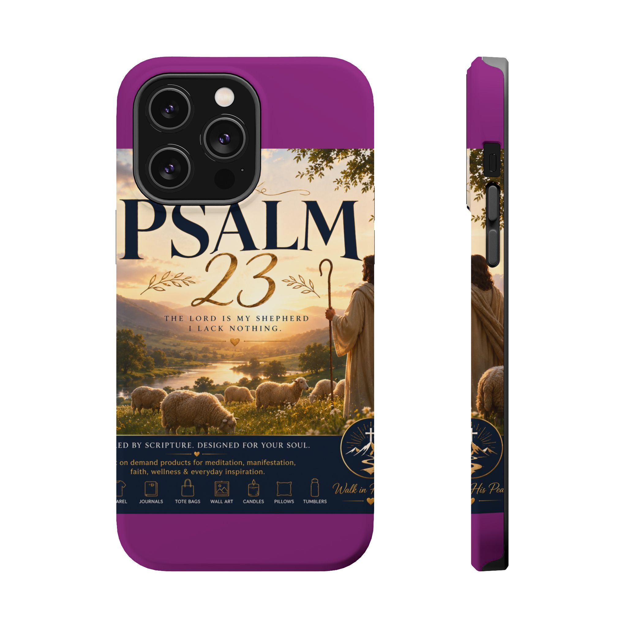 Psalm 23 Phone Case — Magnetic Impact-Resistant Christian iPhone Cover