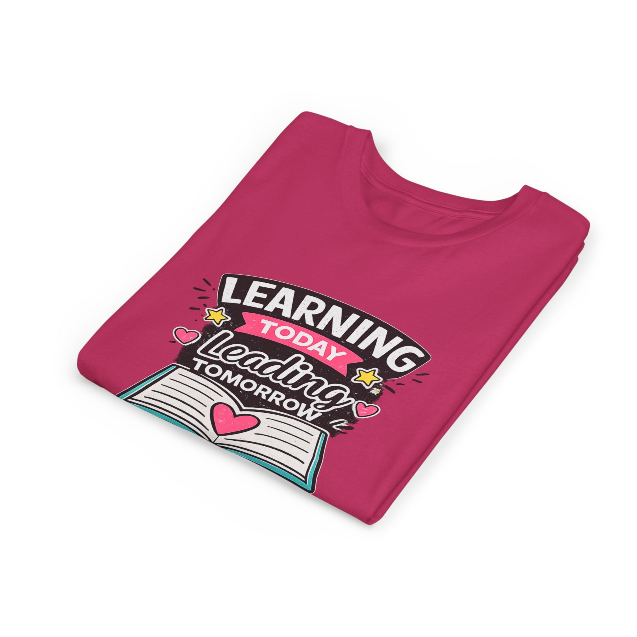 Youth Tee — "Learning Today, Leading Tomorrow" School Kids Graphic T-Shirt