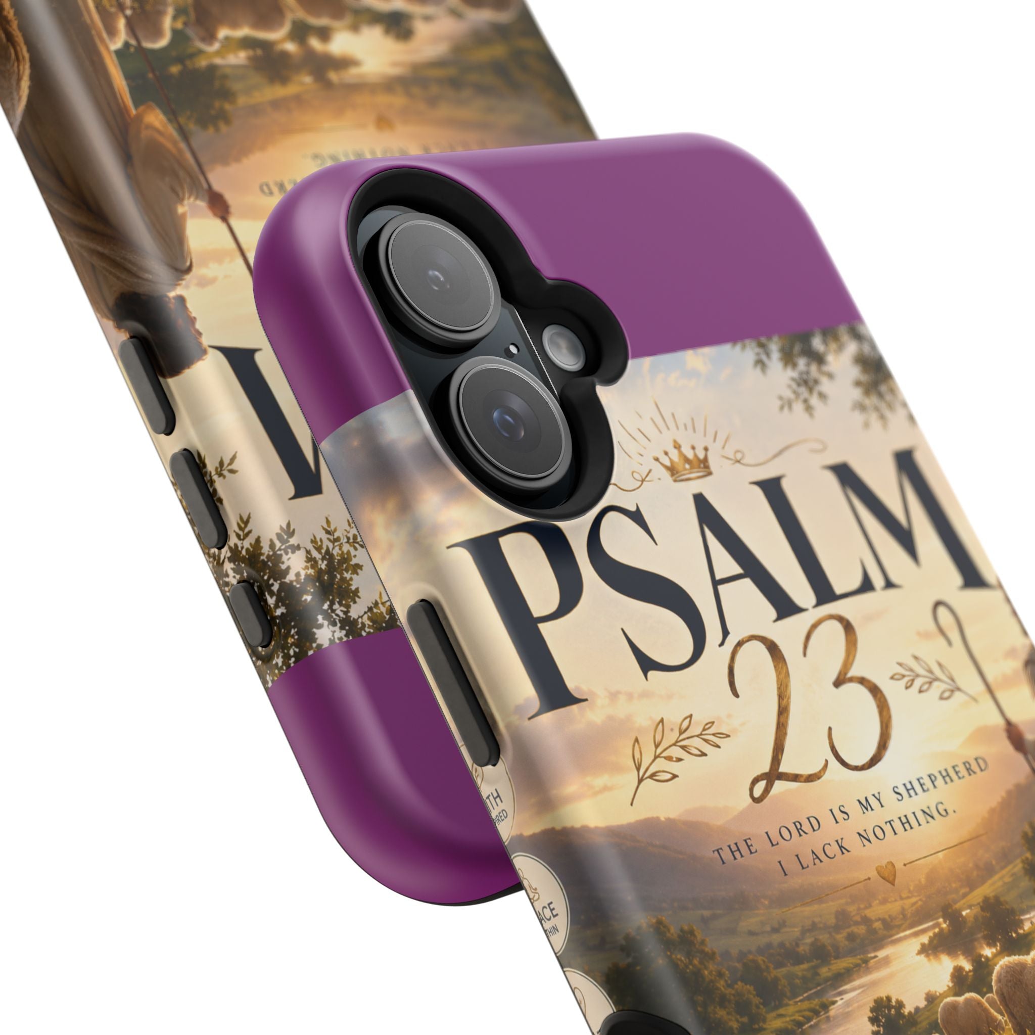 Psalm 23 Phone Case — Magnetic Impact-Resistant Christian iPhone Cover