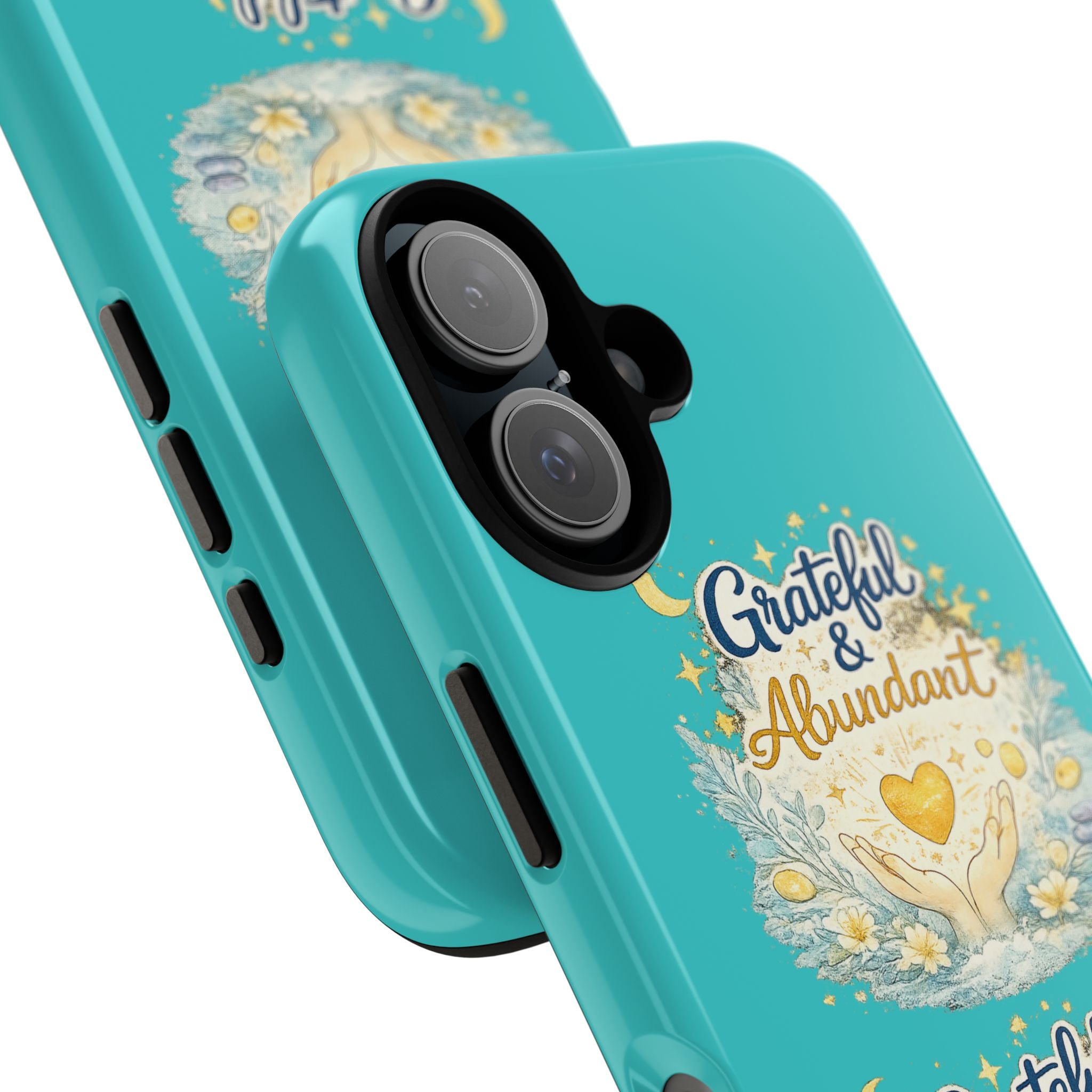 Phone Case — "Grateful & Abundant" Floral Heart Protective Cover