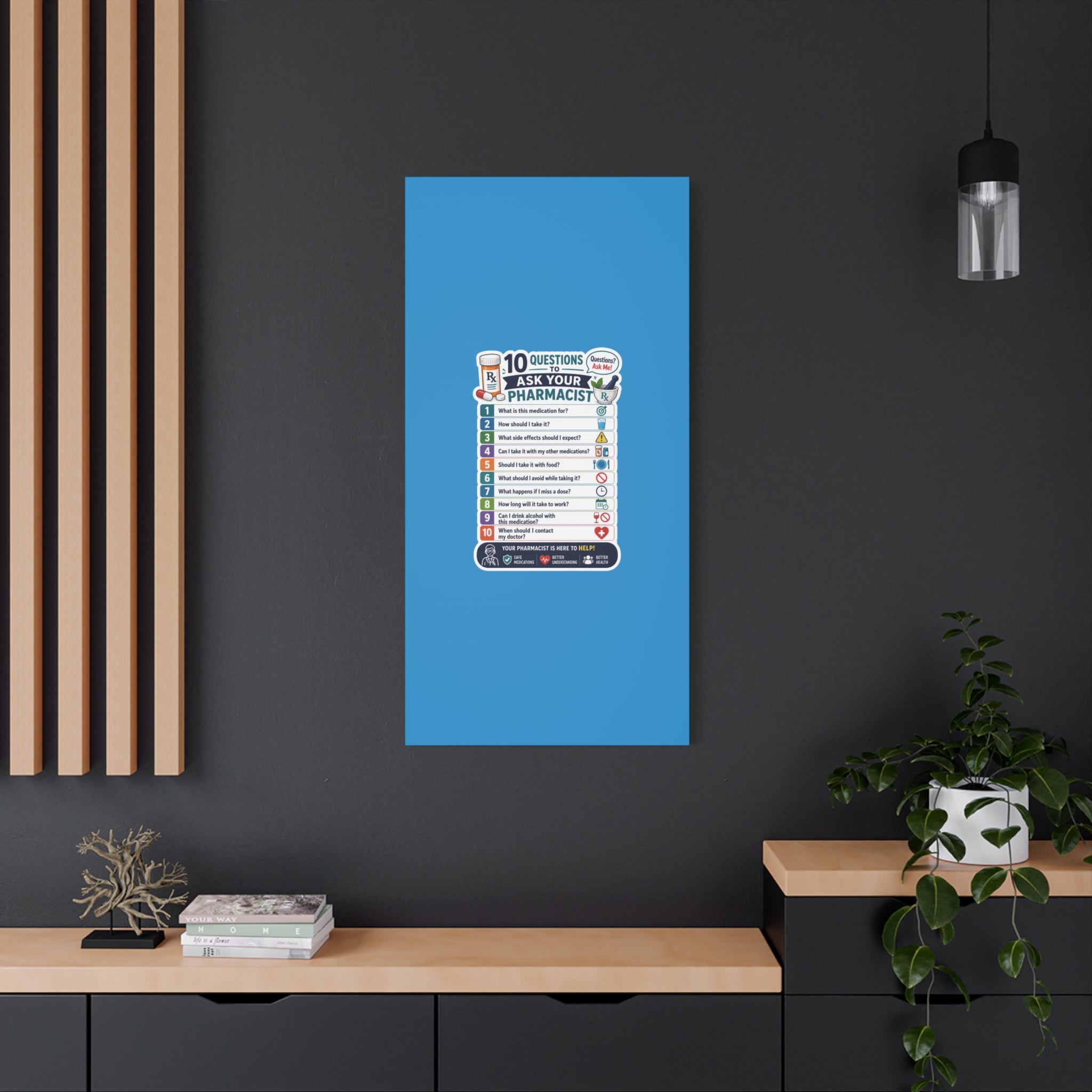 Pharmacist Questions Canvas Print — "10 Questions to Ask Your Pharmacist"