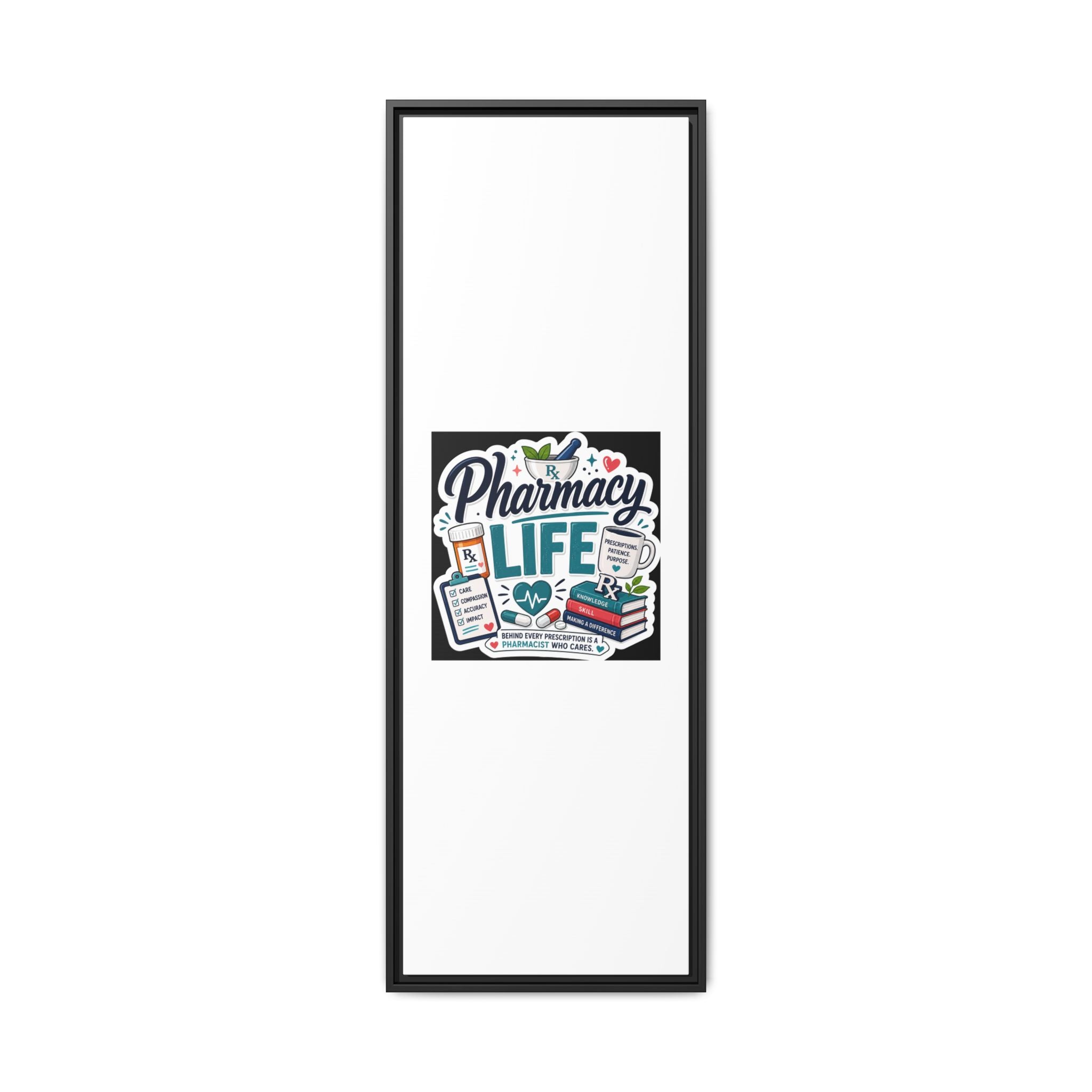 Pharmacy Life Framed Canvas Art — Colorful Pharmacist Wall Decor