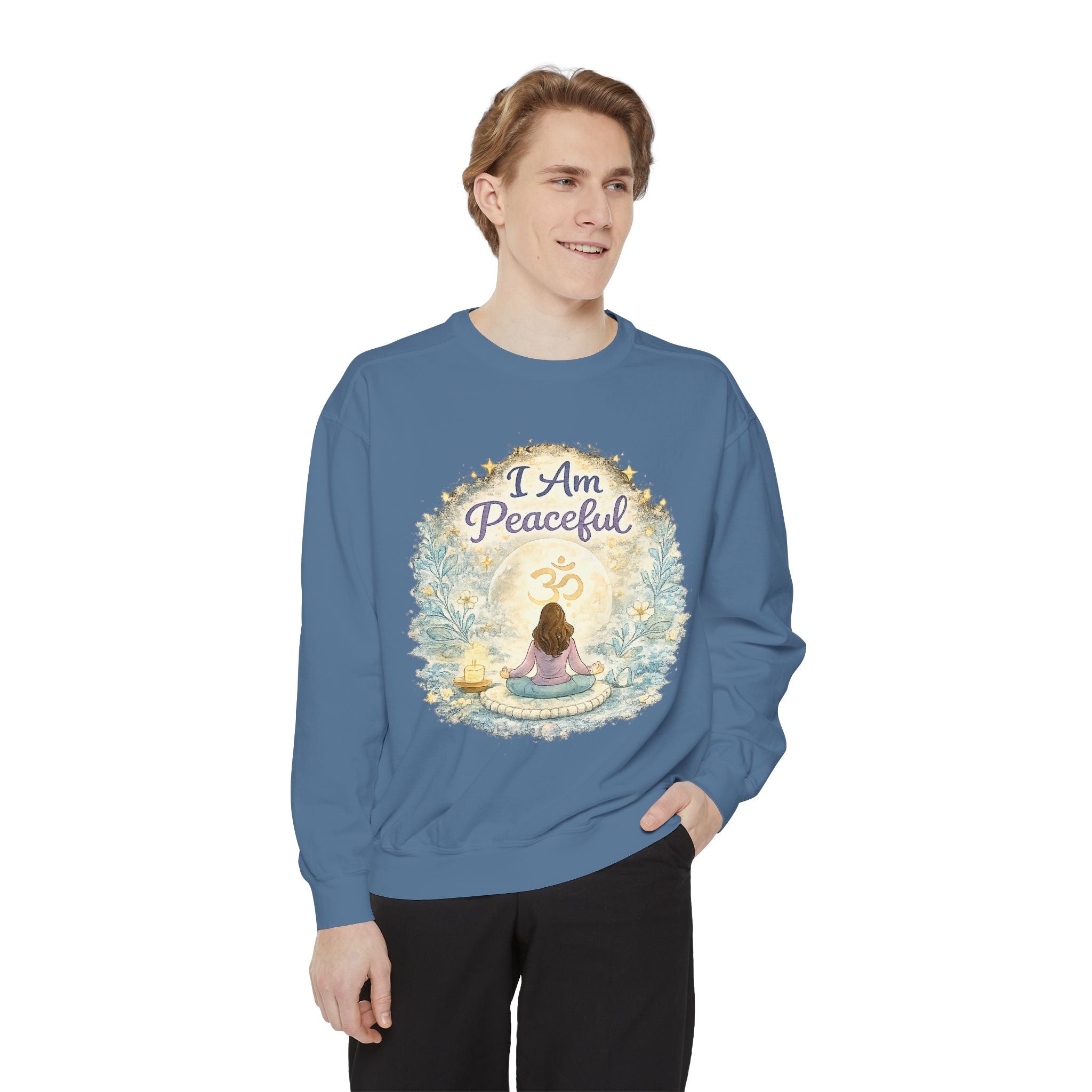 I Am Peaceful Meditation Sweatshirt — Yoga, Mindfulness & Spiritual Comfort