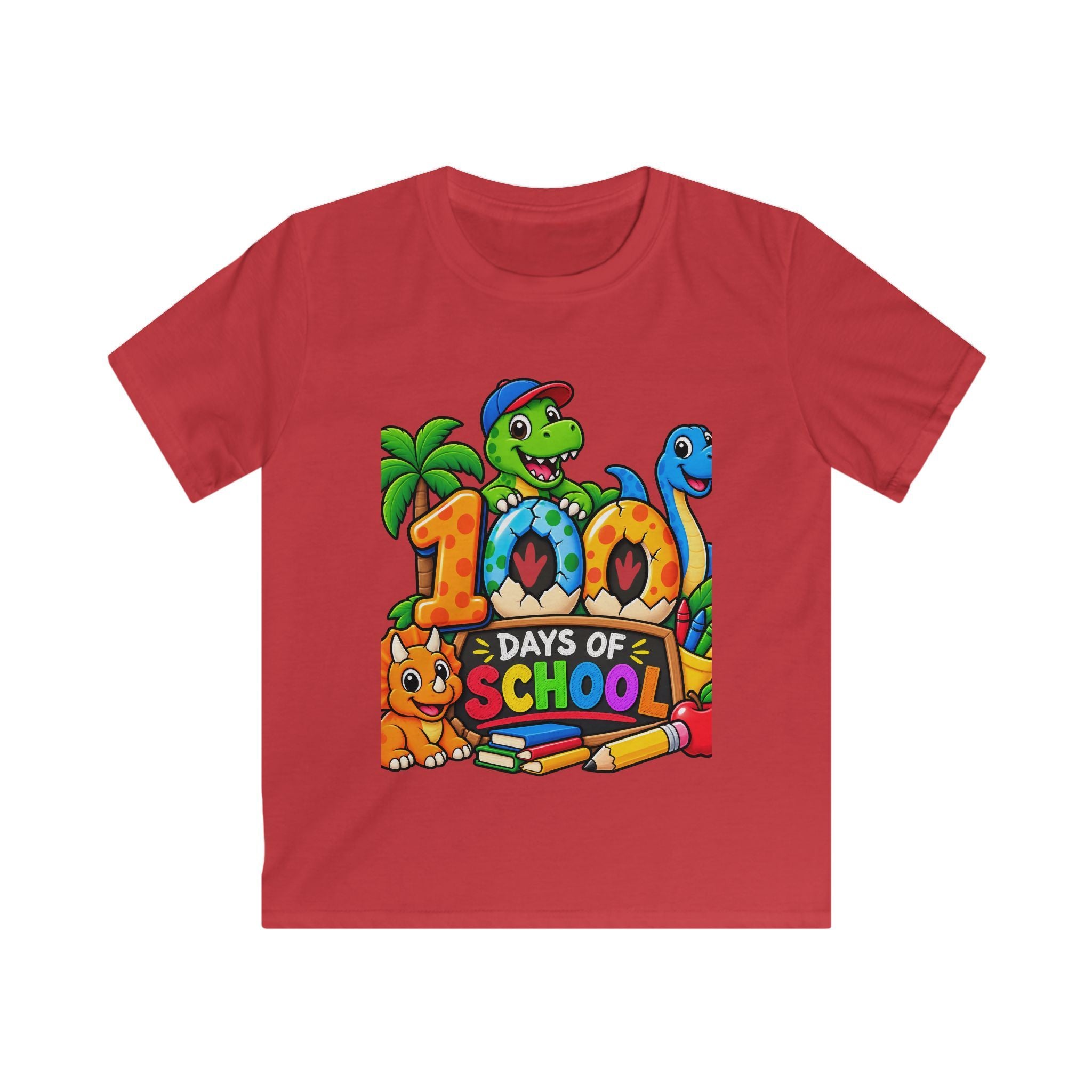 100 Days of School Kids Tee — Cute Dinosaur Celebration Shirt for Preschool & Elementary