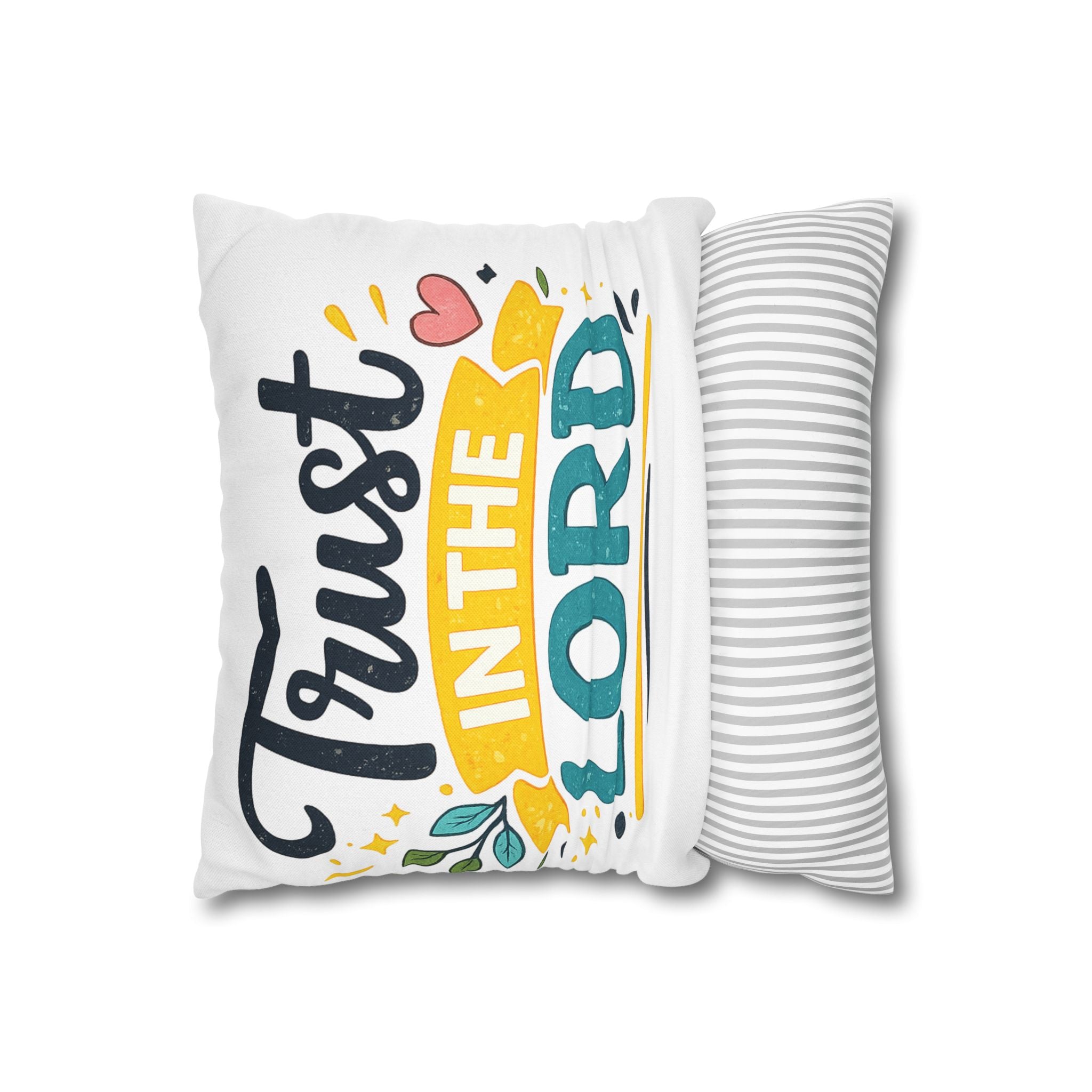 Trust in the Lord Decorative Pillowcase — Inspirational Christian Throw Pillow Cover