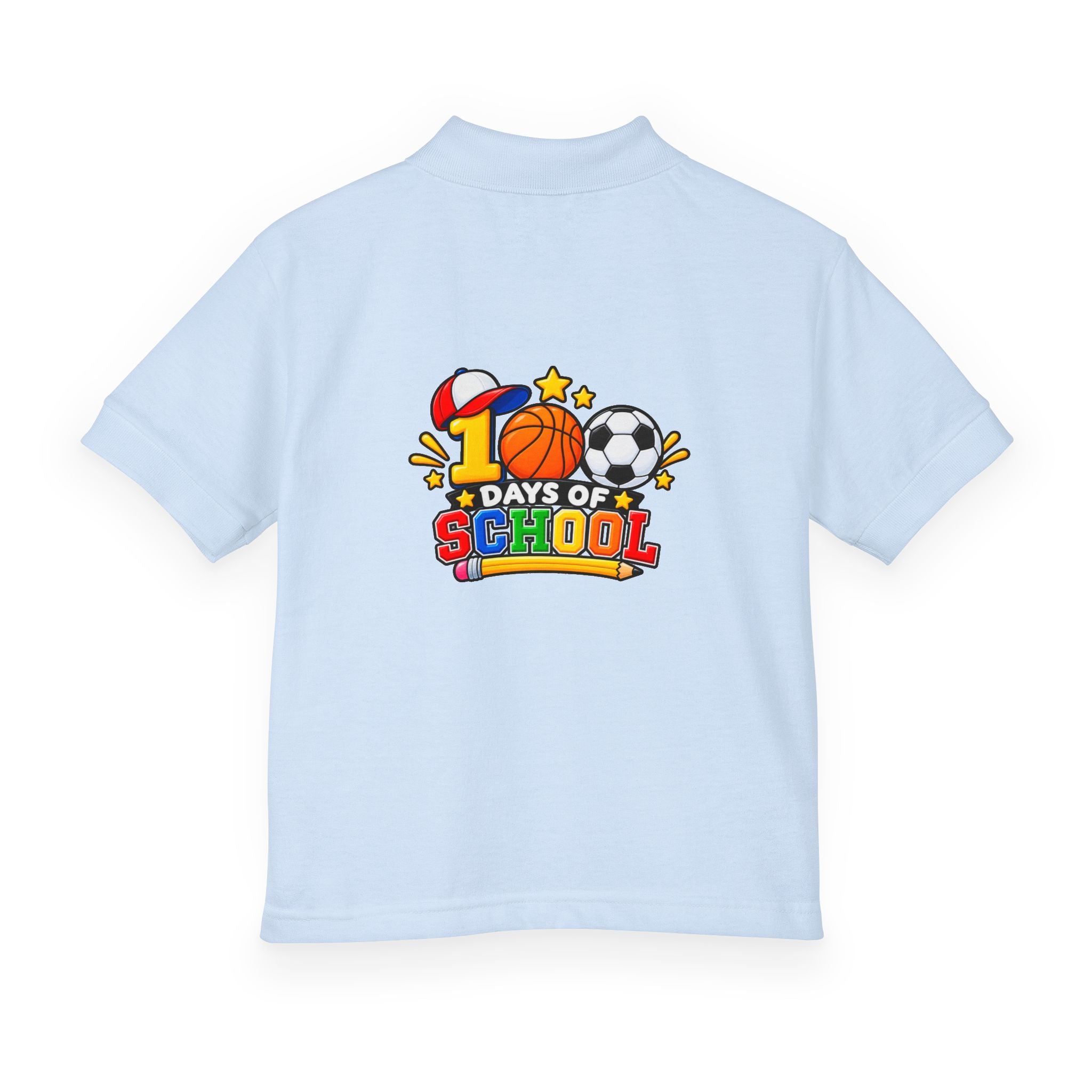 Youth Polo — "100 Days of School" Sport-Themed Kids Polo