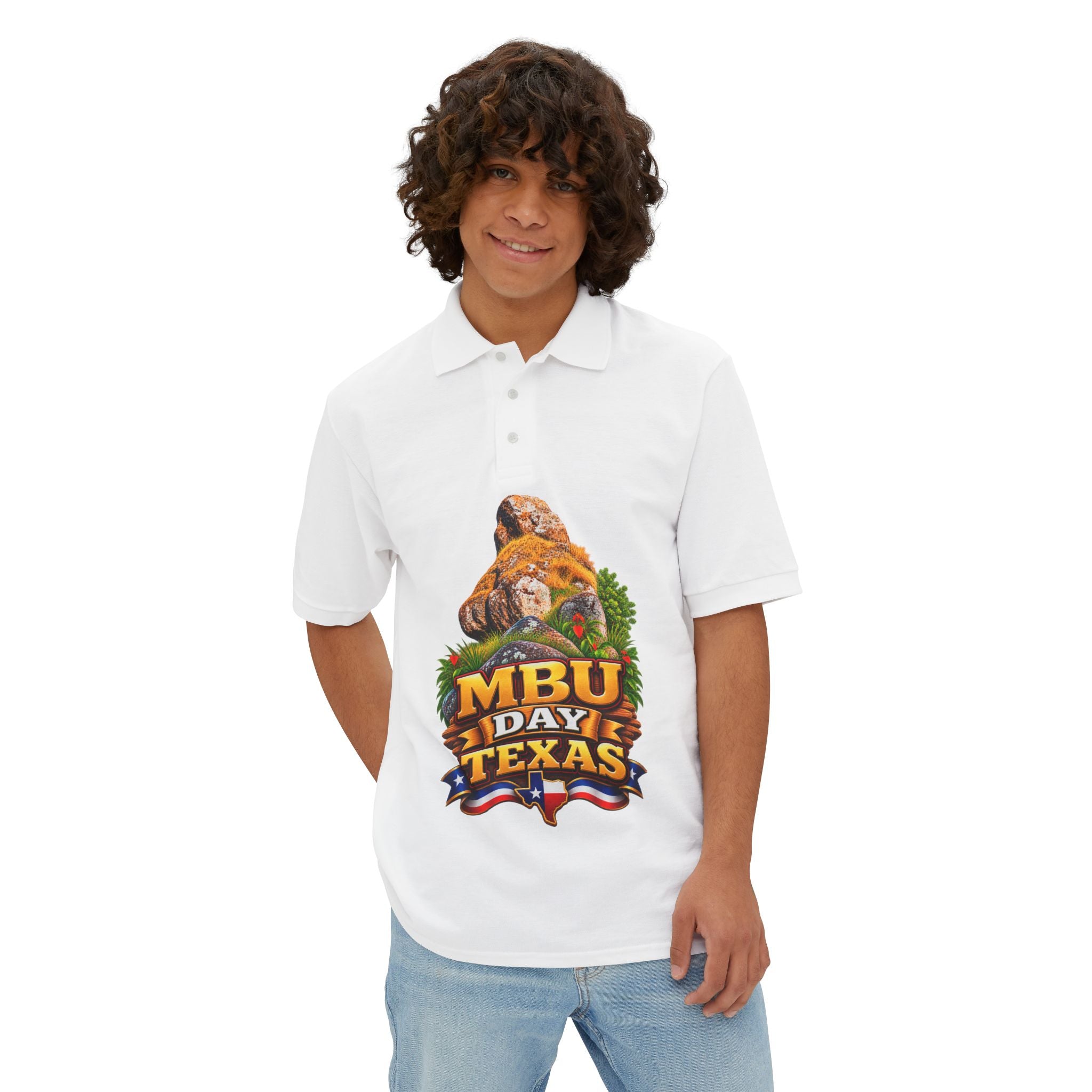 Mbu Day Texas Polo — 'Mbu Day: United by Heritage, Inspired by Community' Men's Polo