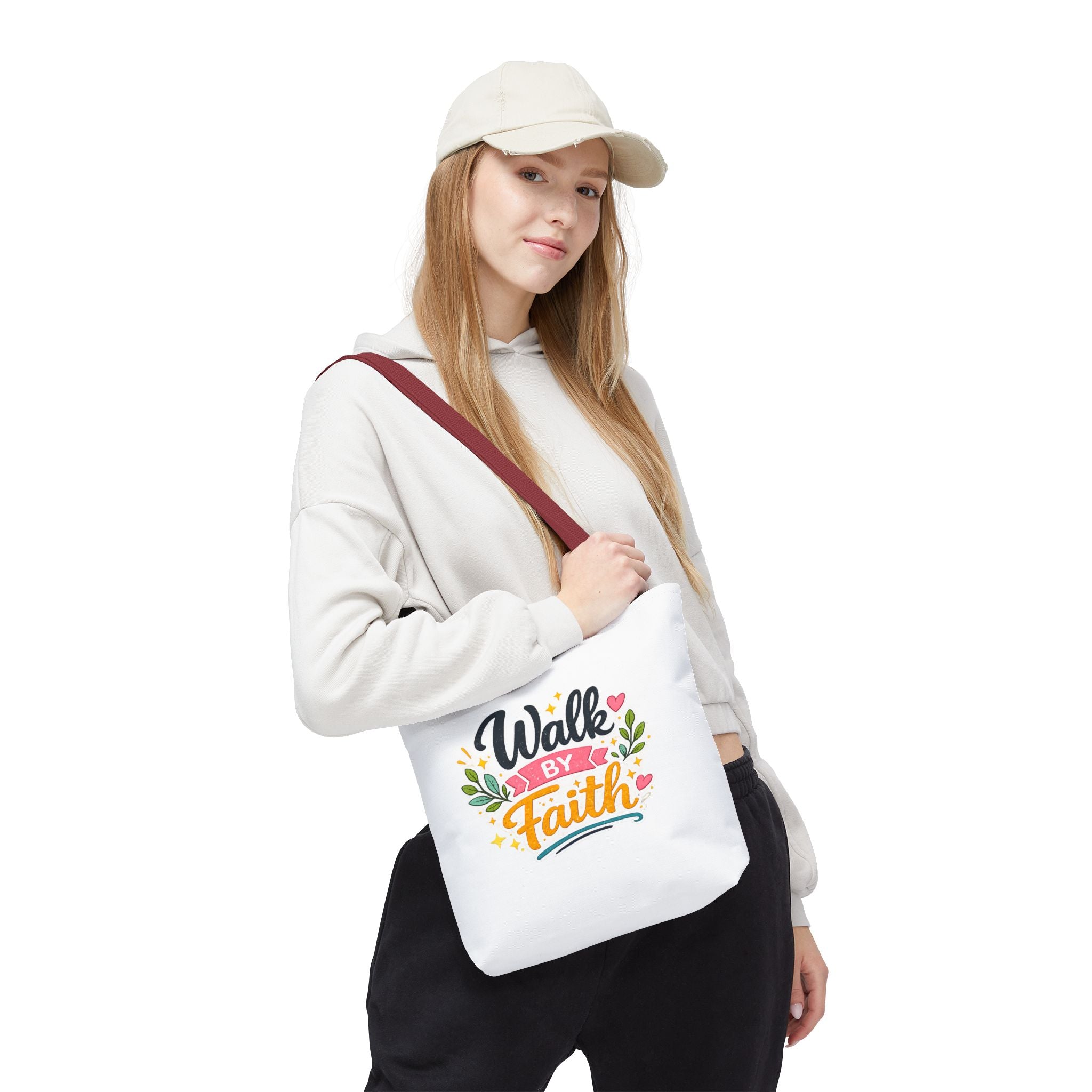 Walk By Faith Tote Bag — Inspirational Christian Canvas Tote, Faith-Based Gift