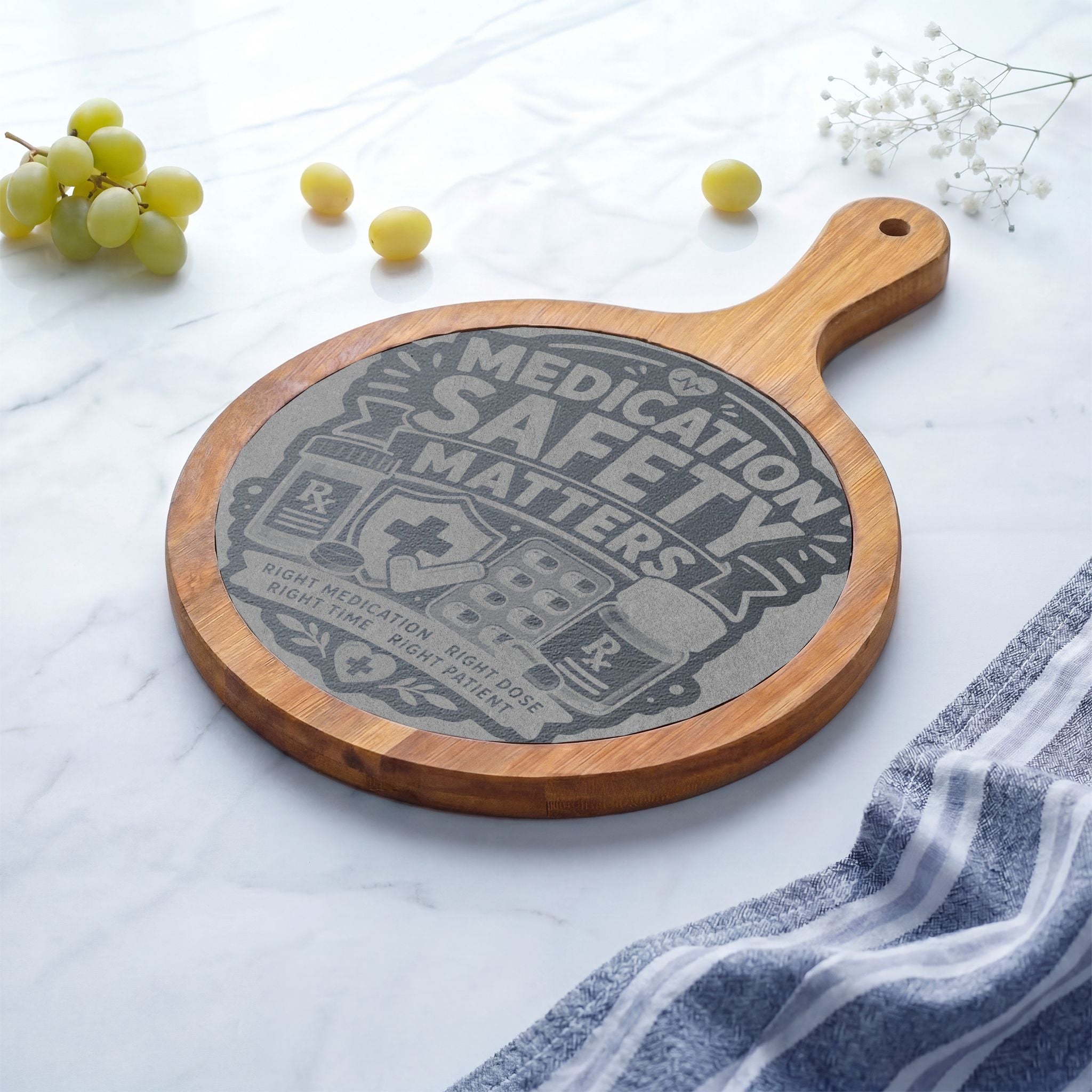 Medication Safety Matters Engraved Serving Board | Perfect Gift for Pharmacists