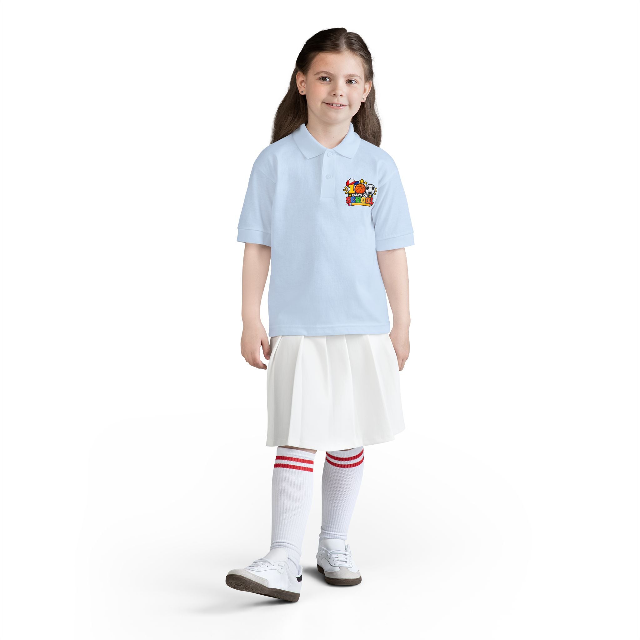 Youth Polo — "100 Days of School" Sport-Themed Kids Polo