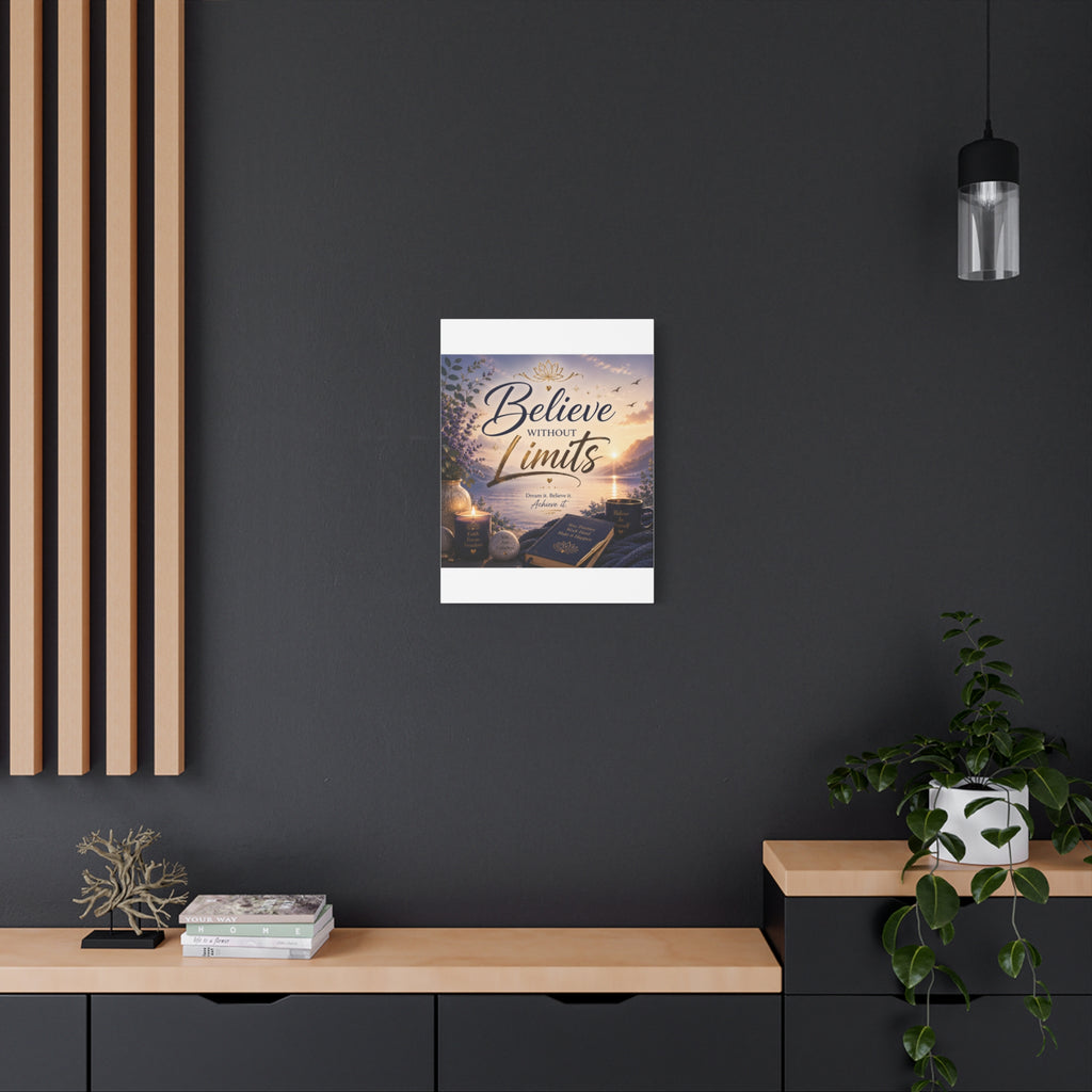 Believe Without Limits Canvas Wall Art – Inspirational Stretched Matte Print