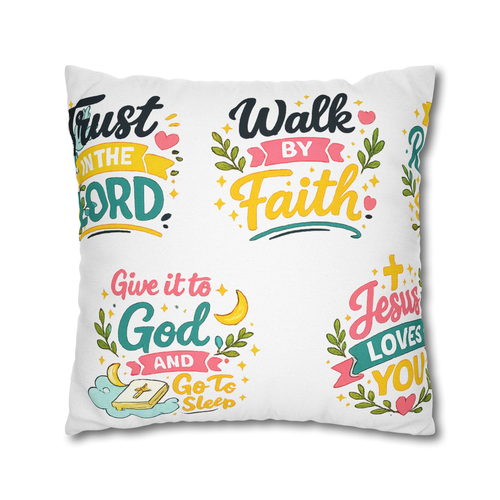 Faith Quote Decorative Pillowcase — "Walk by Faith" Inspirational Throw Pillow Cover