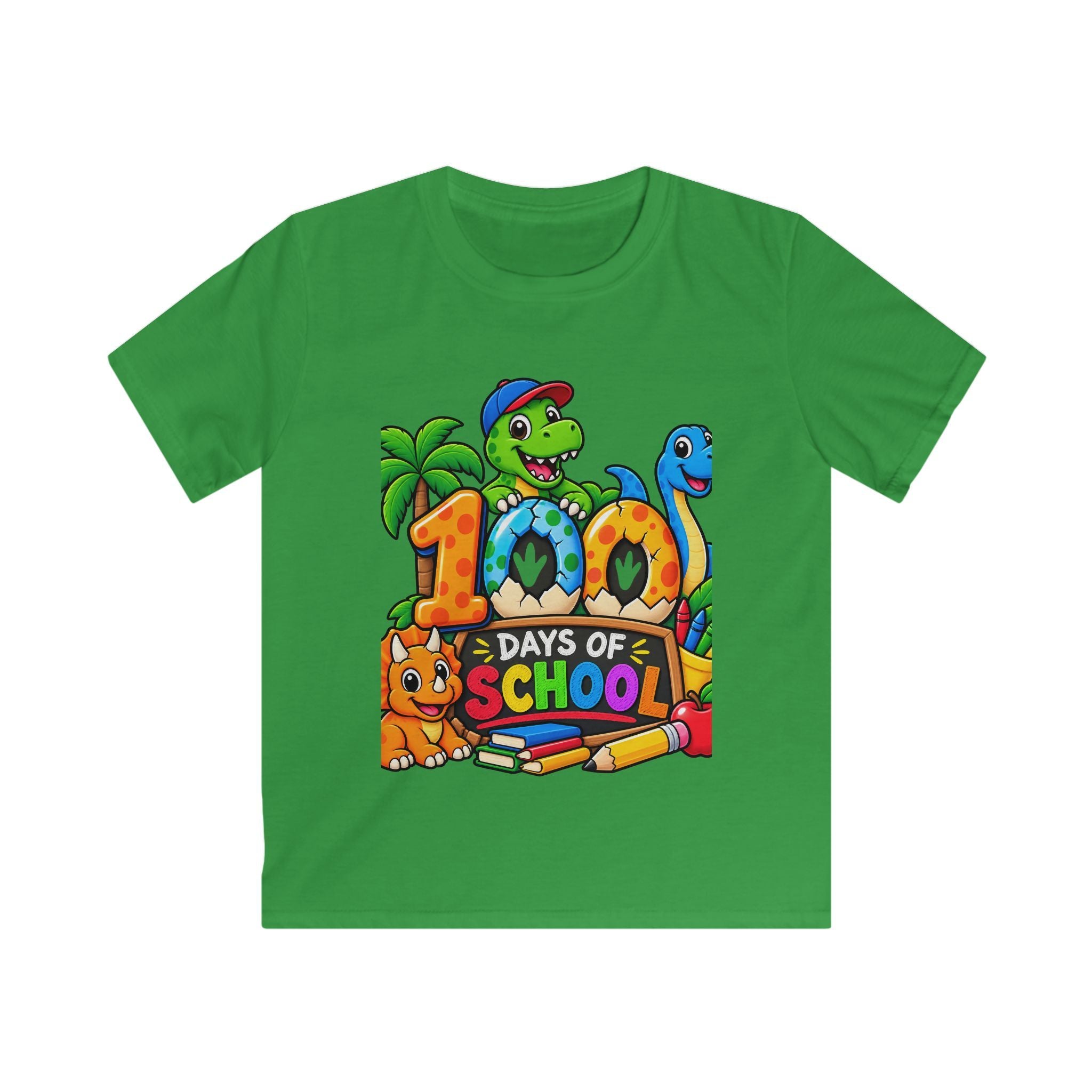 100 Days of School Kids Tee — Cute Dinosaur Celebration Shirt for Preschool & Elementary
