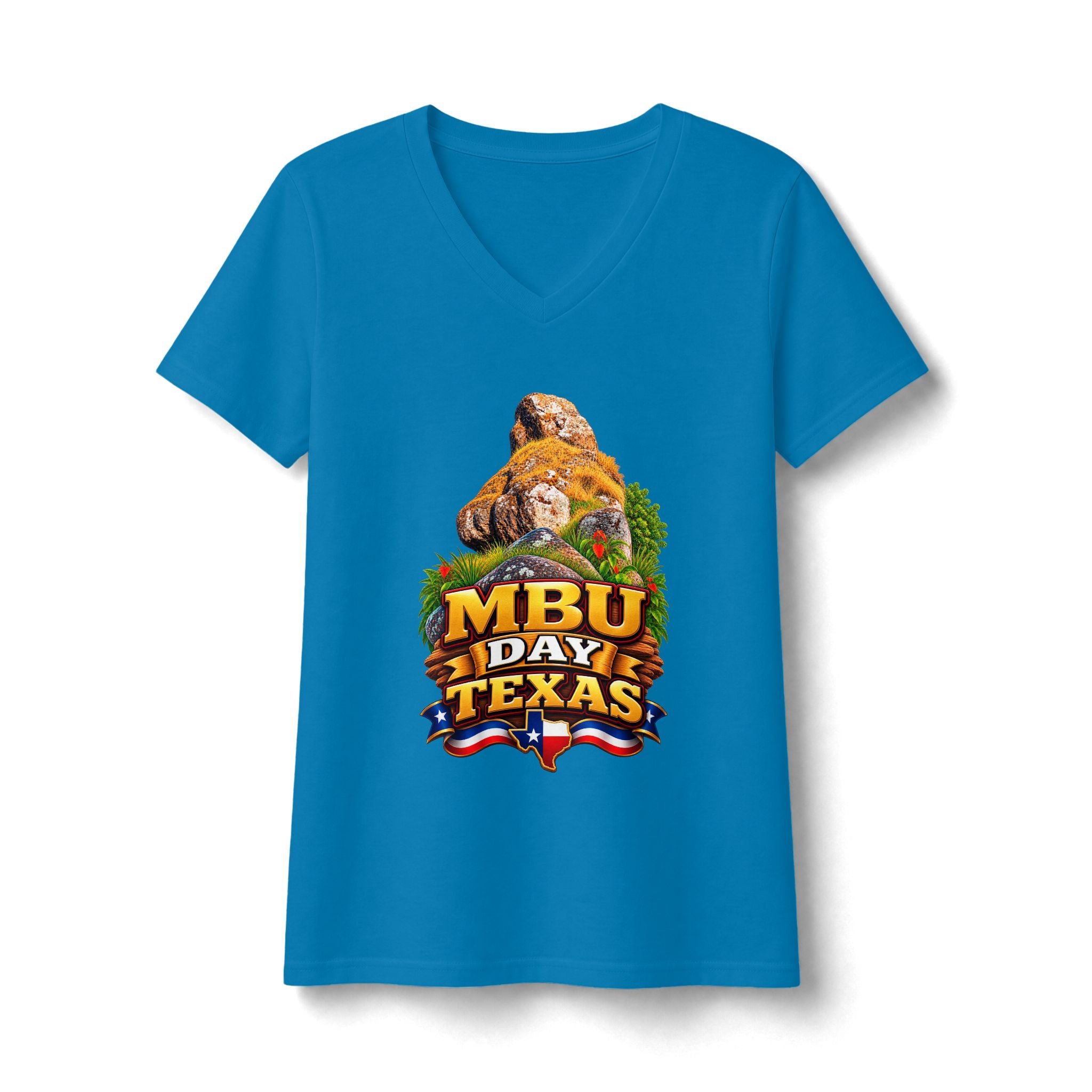 Mbu Day Texas V-Neck Tee — "Mbu Day: United by Heritage, Inspired by Community" Women's Shirt
