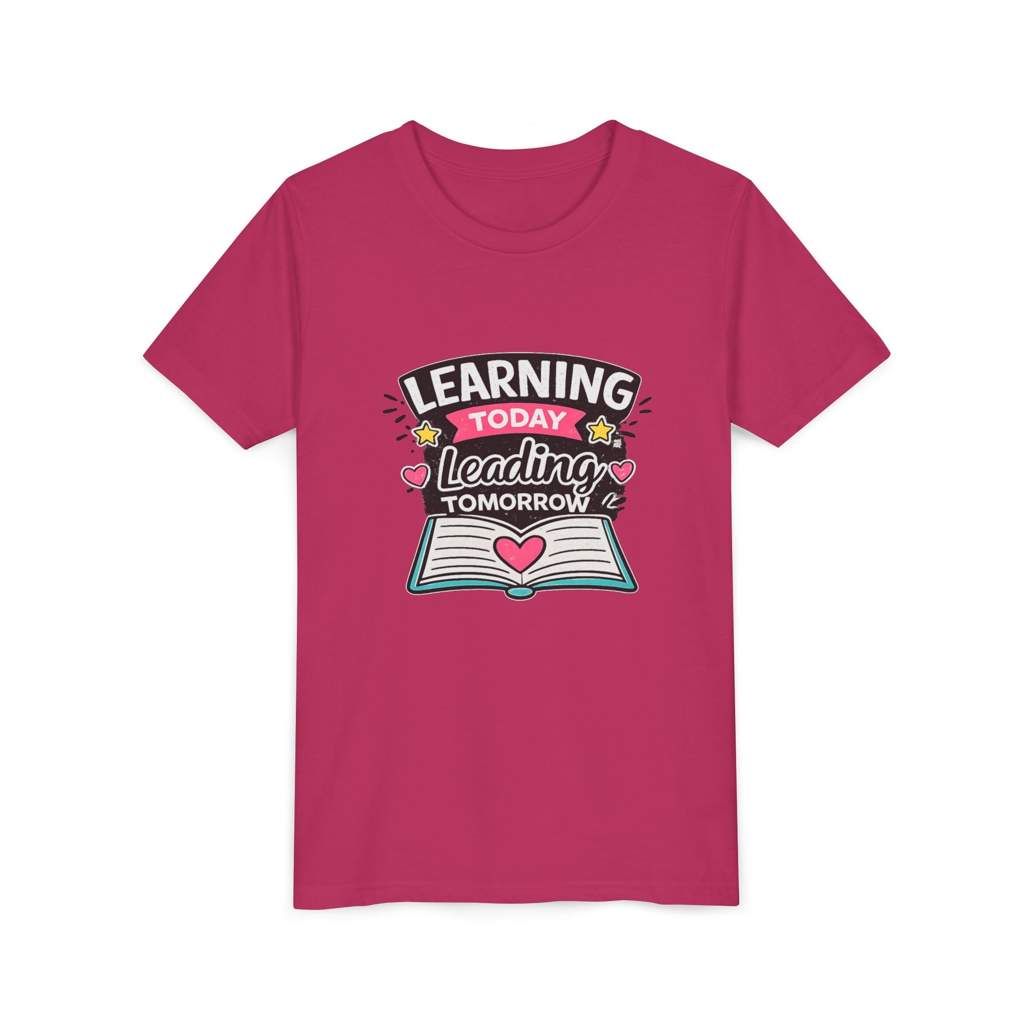 Youth Tee — "Learning Today, Leading Tomorrow" School Kids Graphic T-Shirt