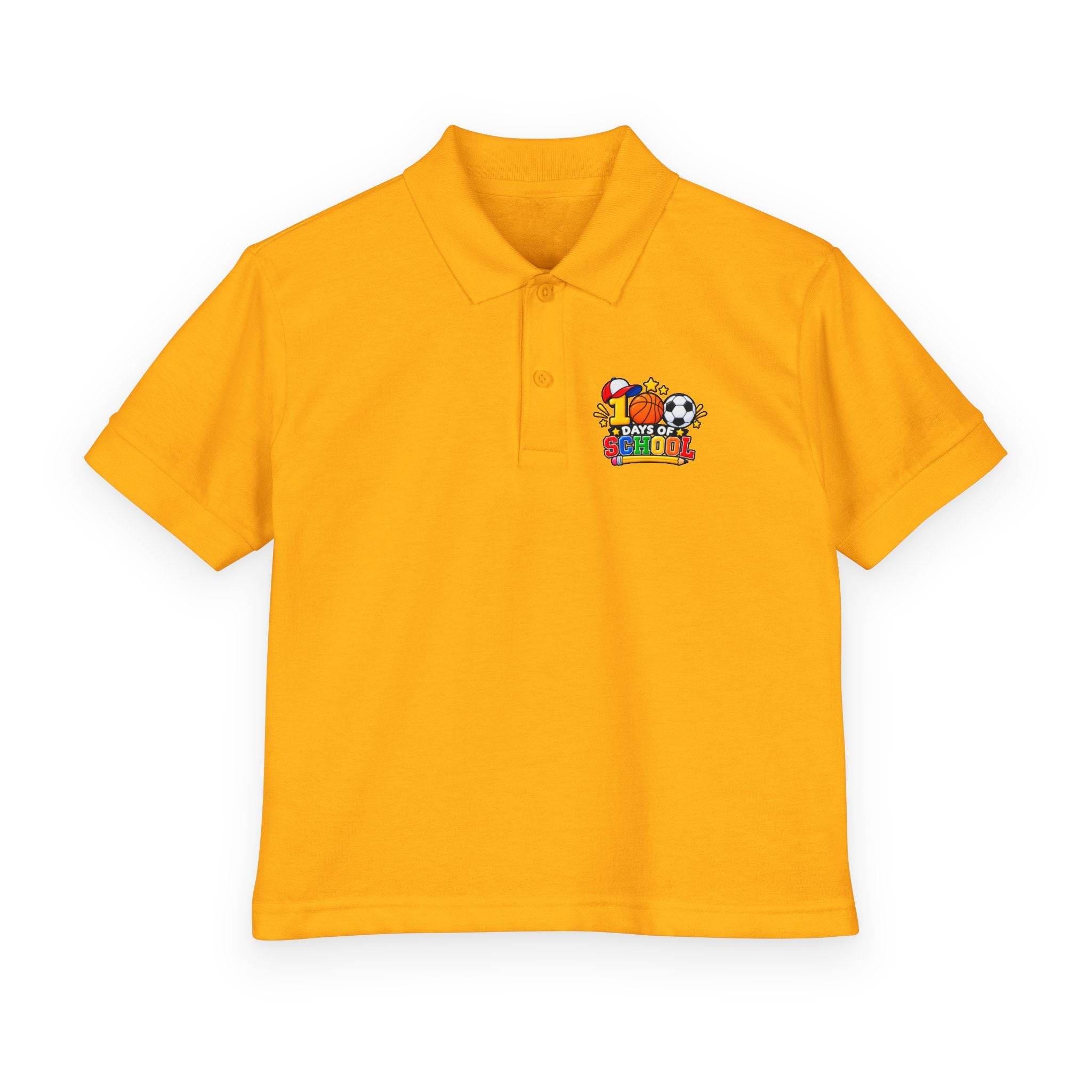 Youth Polo — "100 Days of School" Sport-Themed Kids Polo
