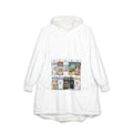 Hooded Blanket - Cozy Novelty Hoodie Blanket with Bookstore Shelf Print