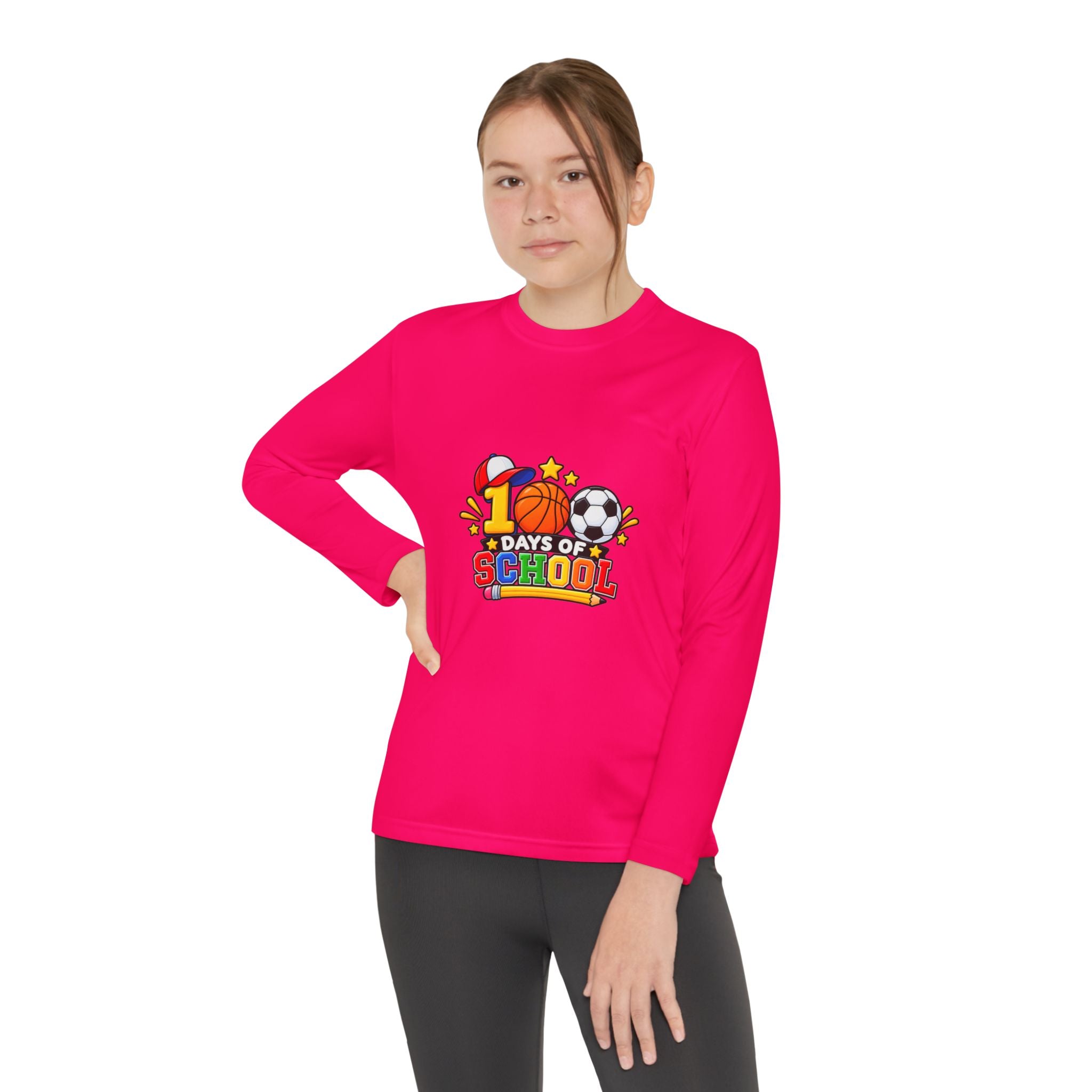 Youth Long Sleeve Tee – "1 Days of School" Sports Back-to-School Shirt